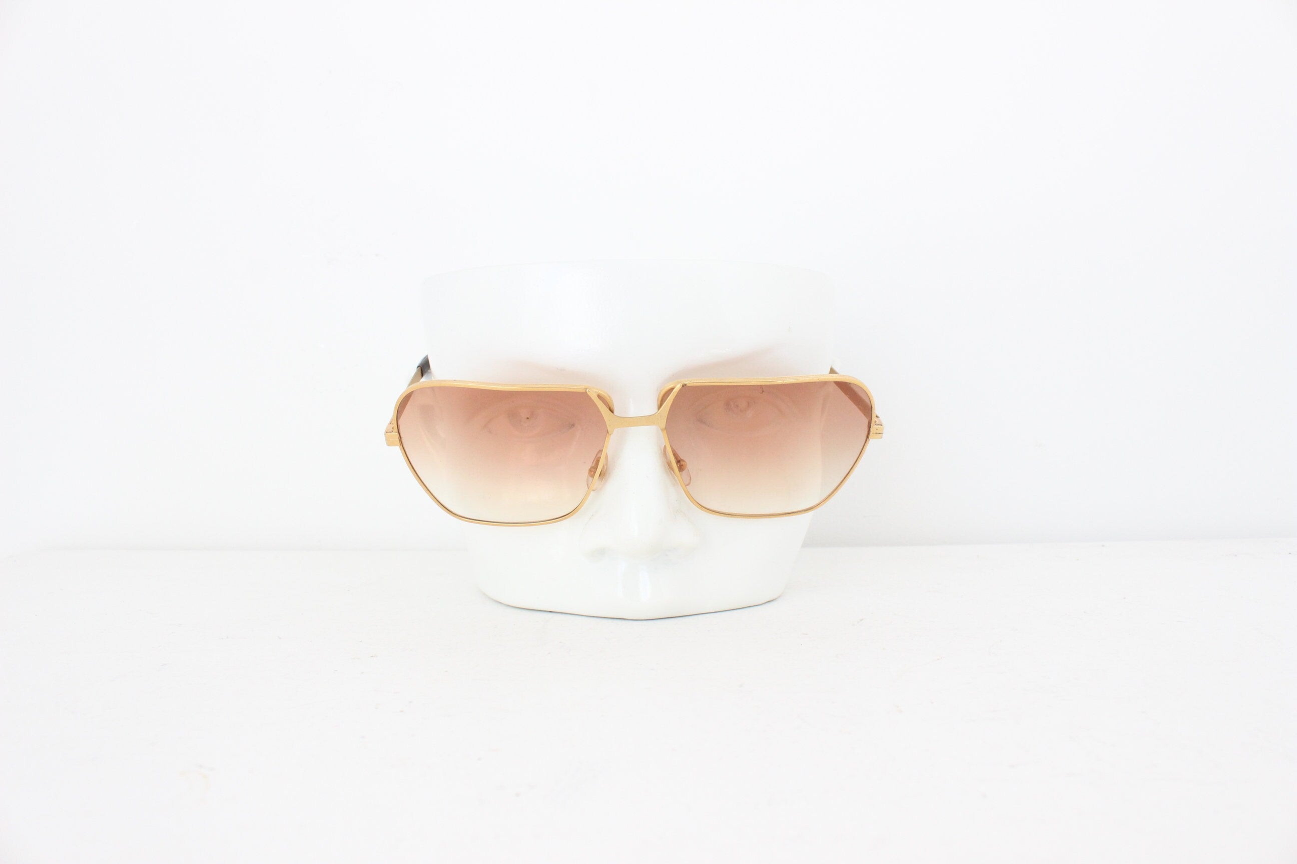 70s Italian Vintage Gold Metal Oversized Aviators