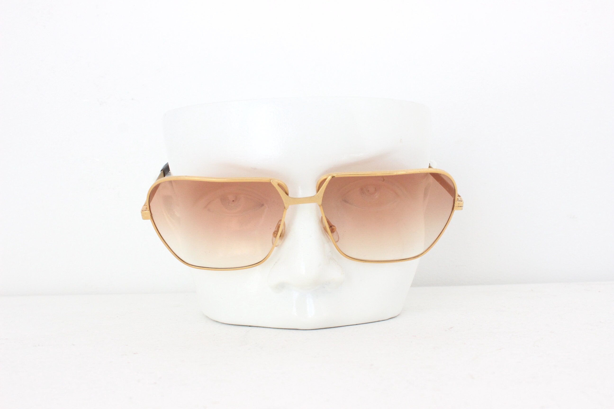 70s Italian Vintage Gold Metal Oversized Aviators