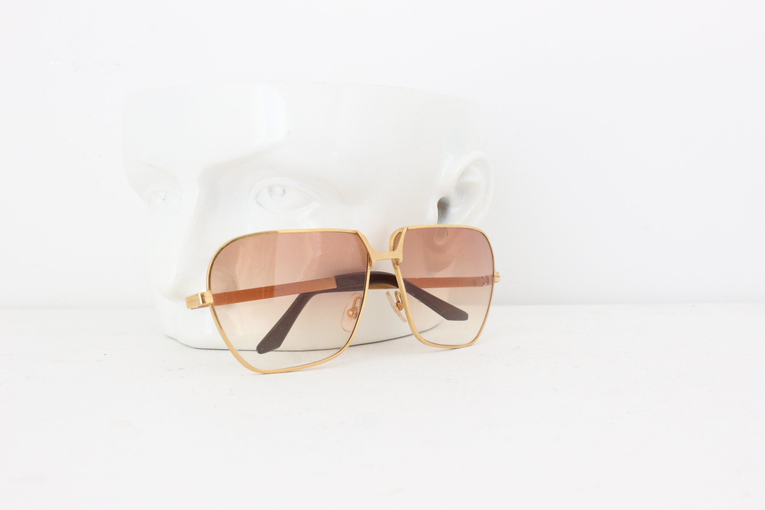 70s Italian Vintage Gold Metal Oversized Aviators