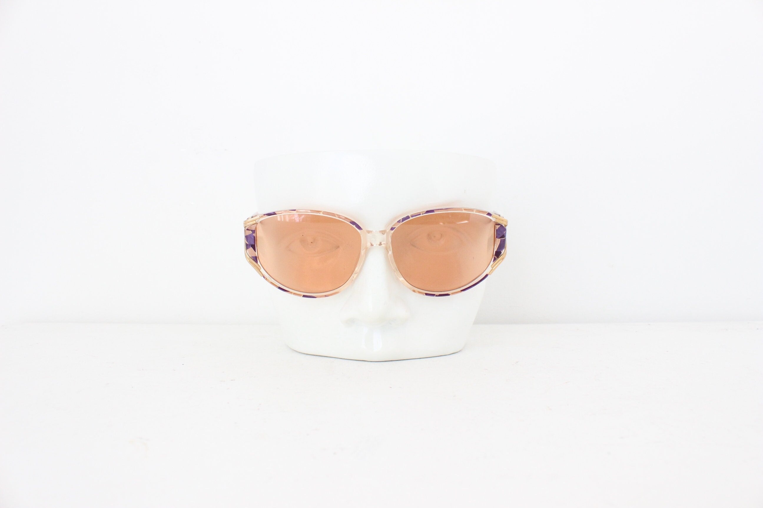 1980s French Vintage "Haute Couture" Shell Mosaic Sunglasses