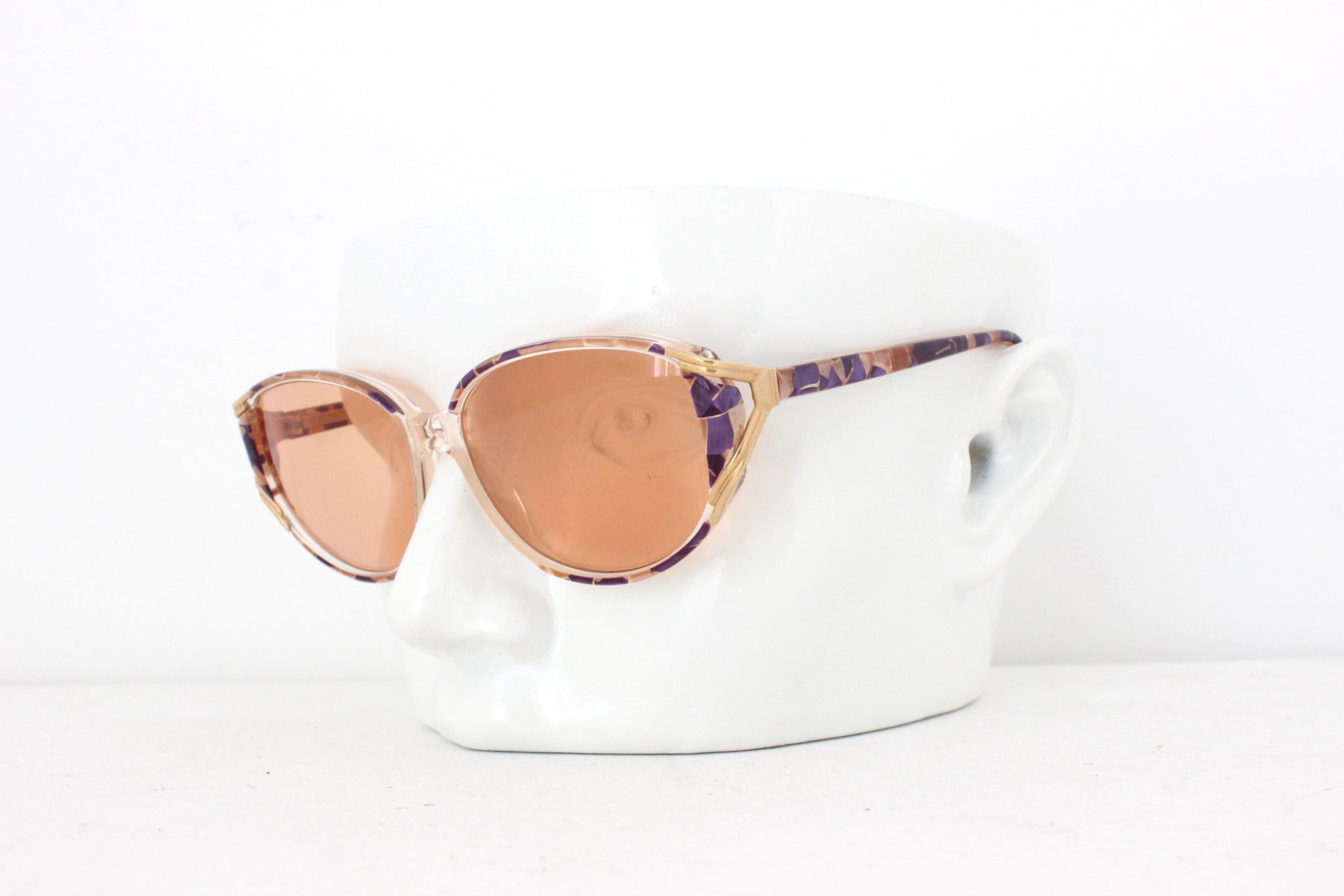 1980s French Vintage "Haute Couture" Shell Mosaic Sunglasses