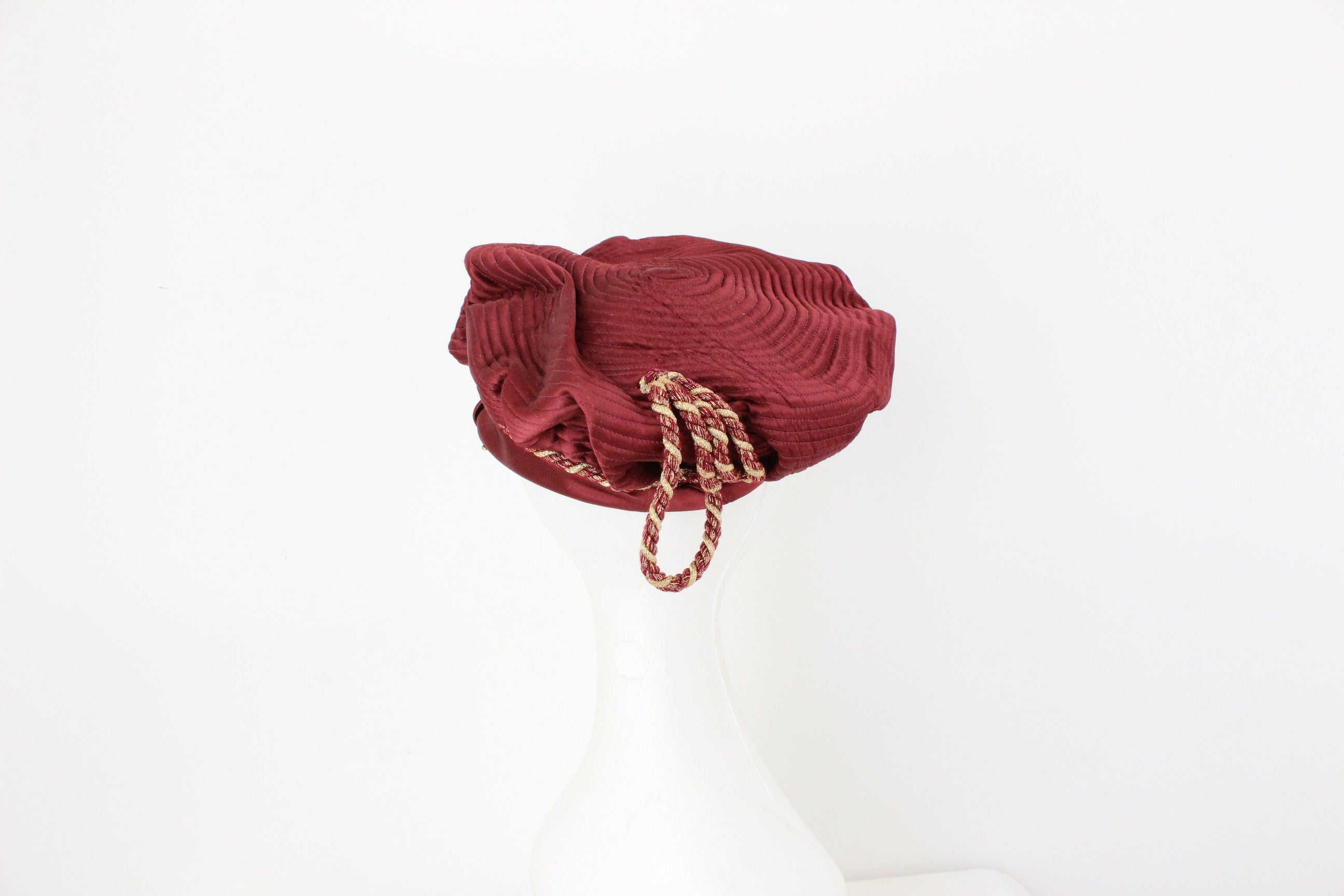 80s Bespoke Quilted Renaissance Artist Beret