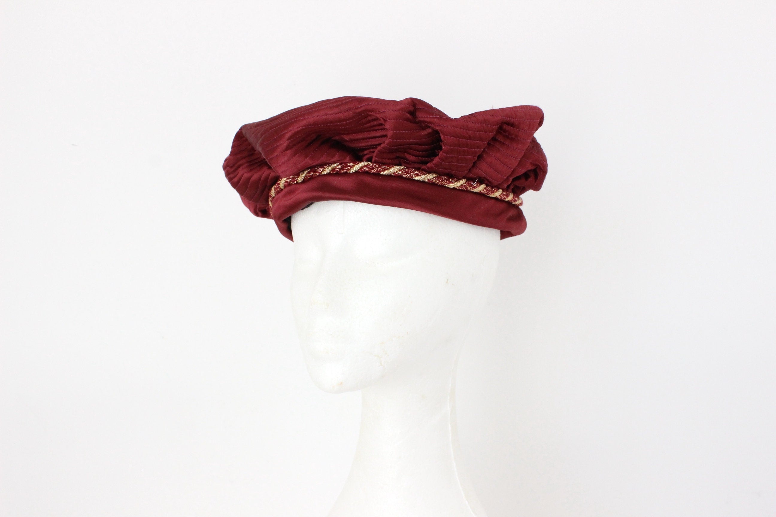 80s Bespoke Quilted Renaissance Artist Beret