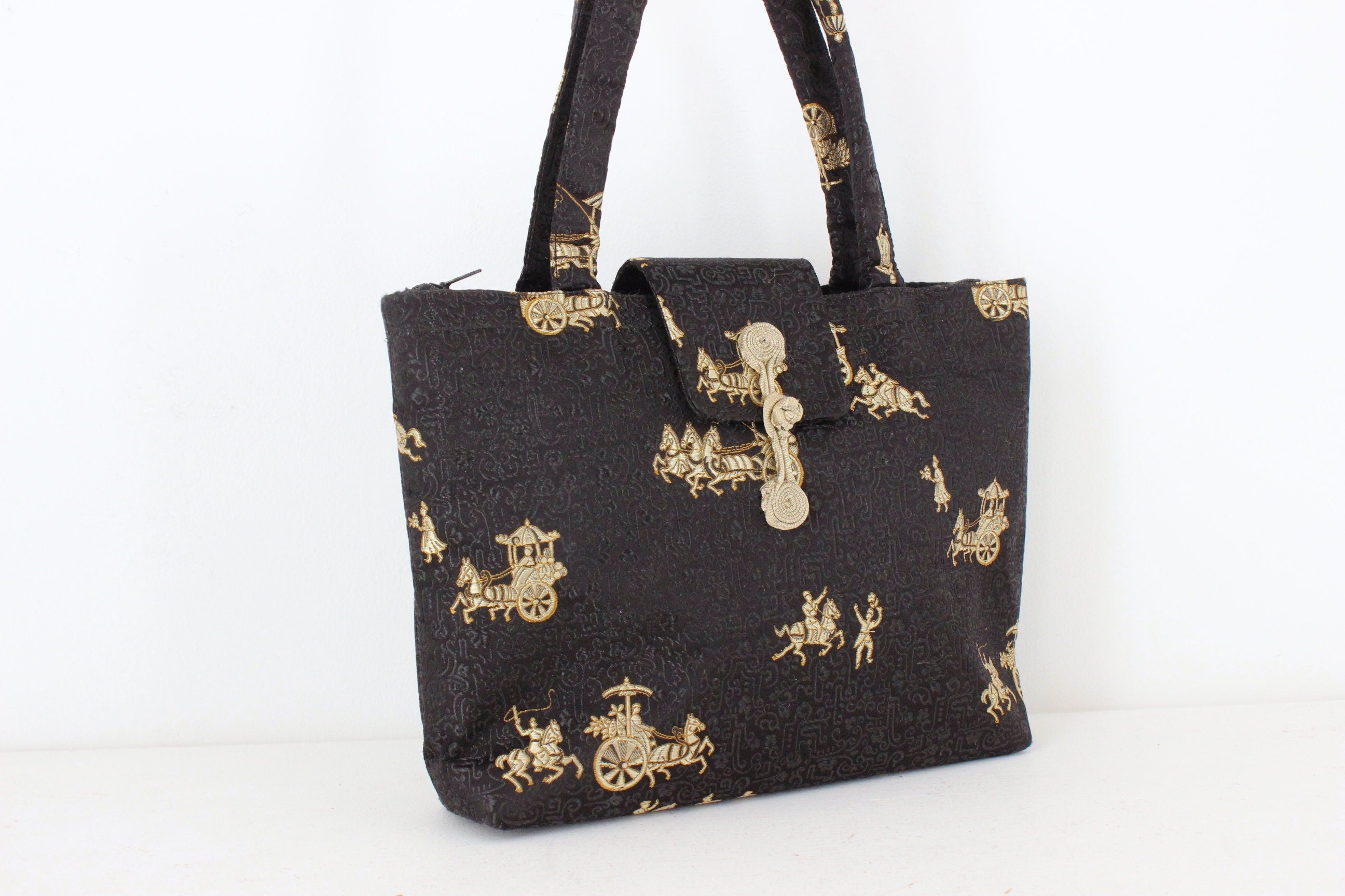 80s Chinese Silk Small Handbag