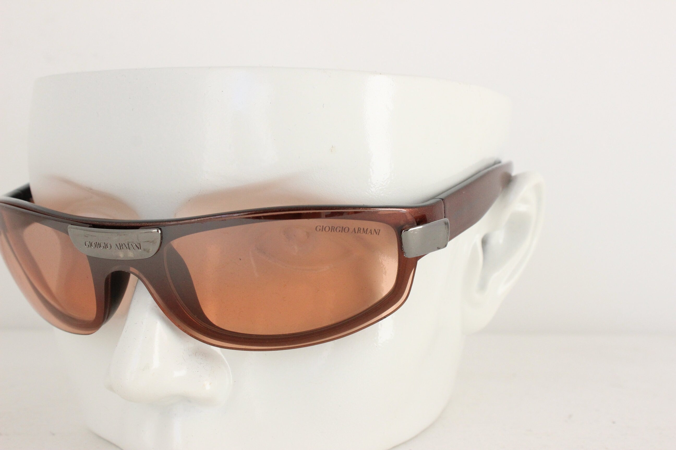 Giorgio Armani Y2K Futuristic Wraparound Sunglasses