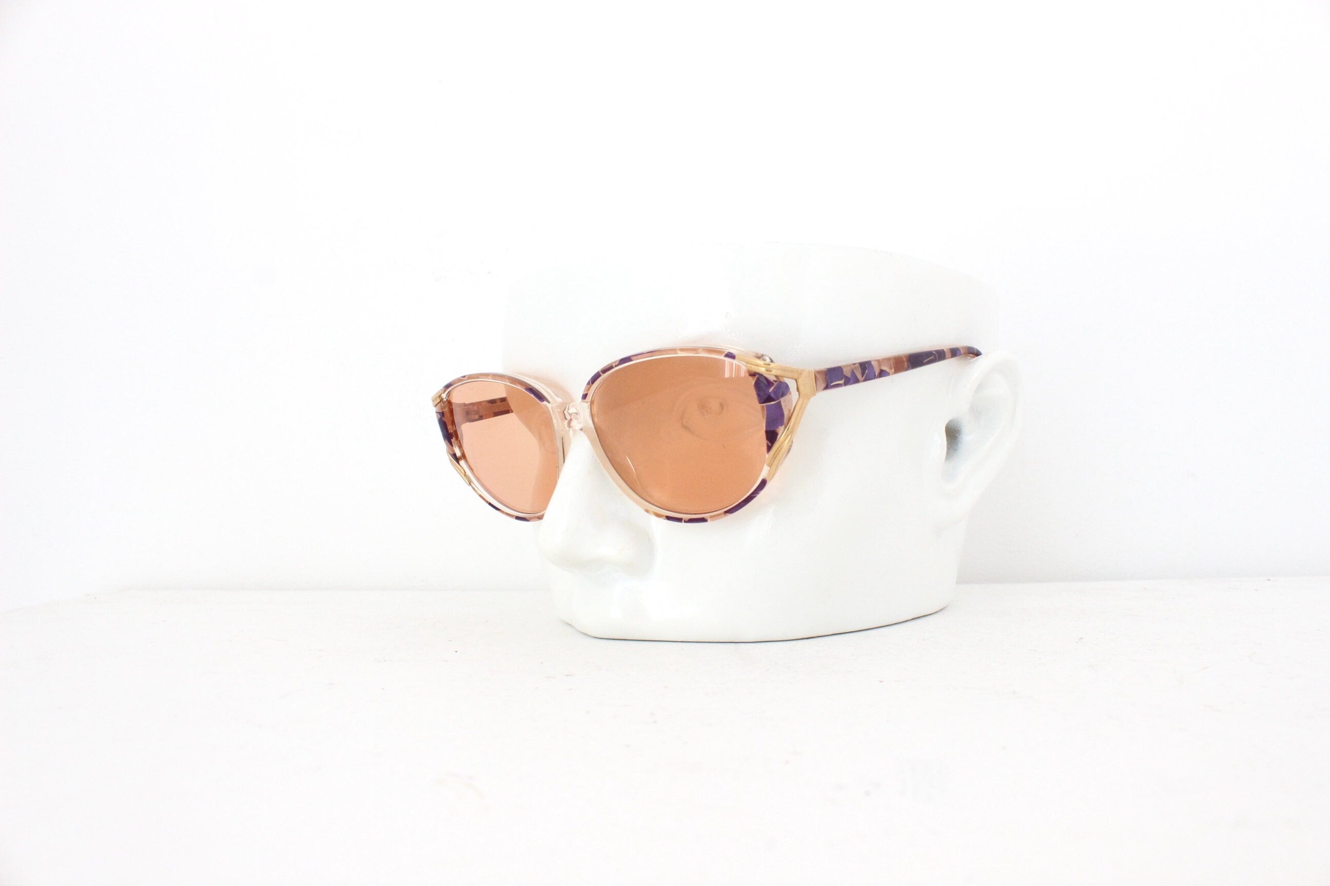 1980s French Vintage "Haute Couture" Shell Mosaic Sunglasses