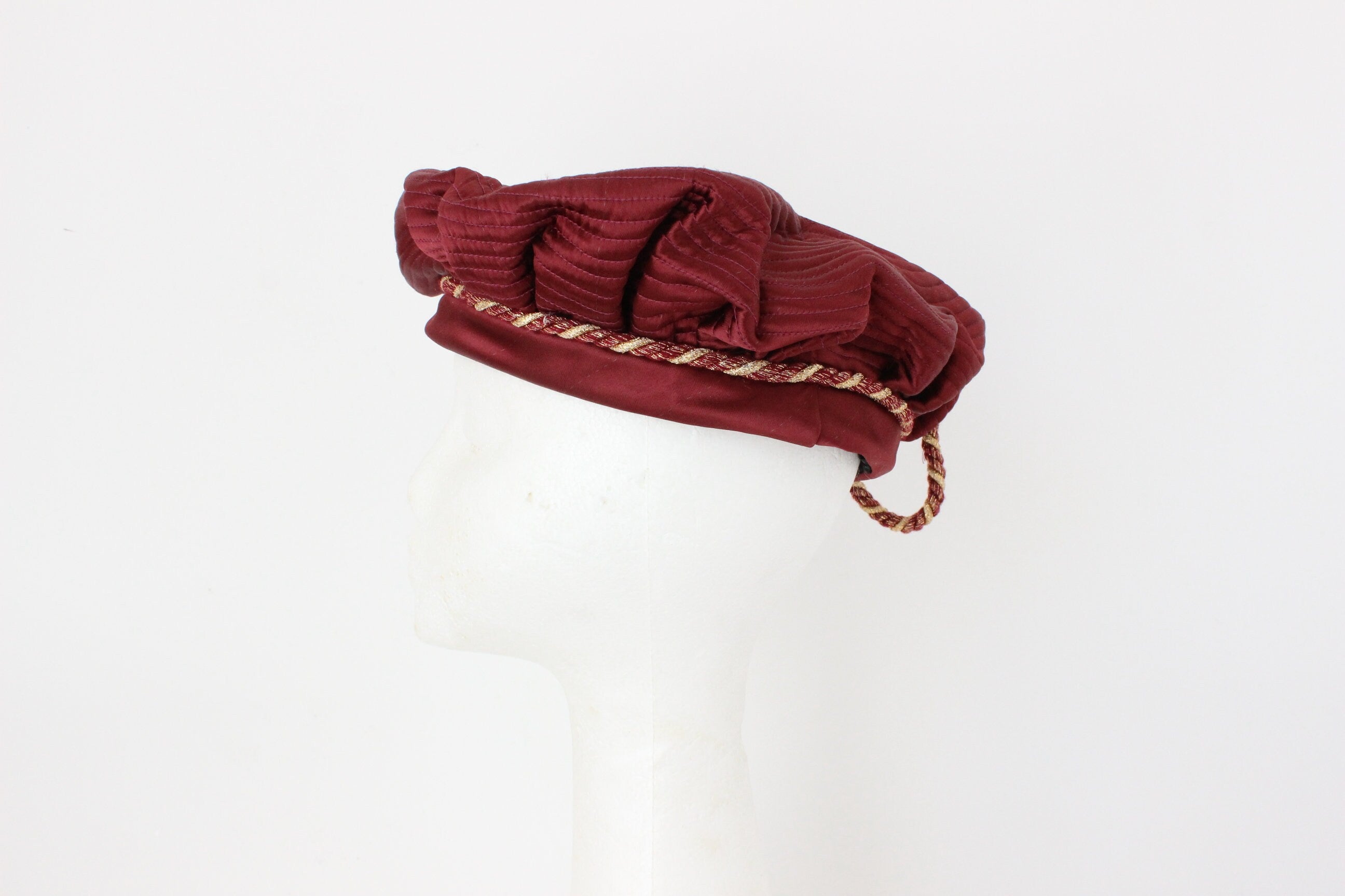 80s Bespoke Quilted Renaissance Artist Beret