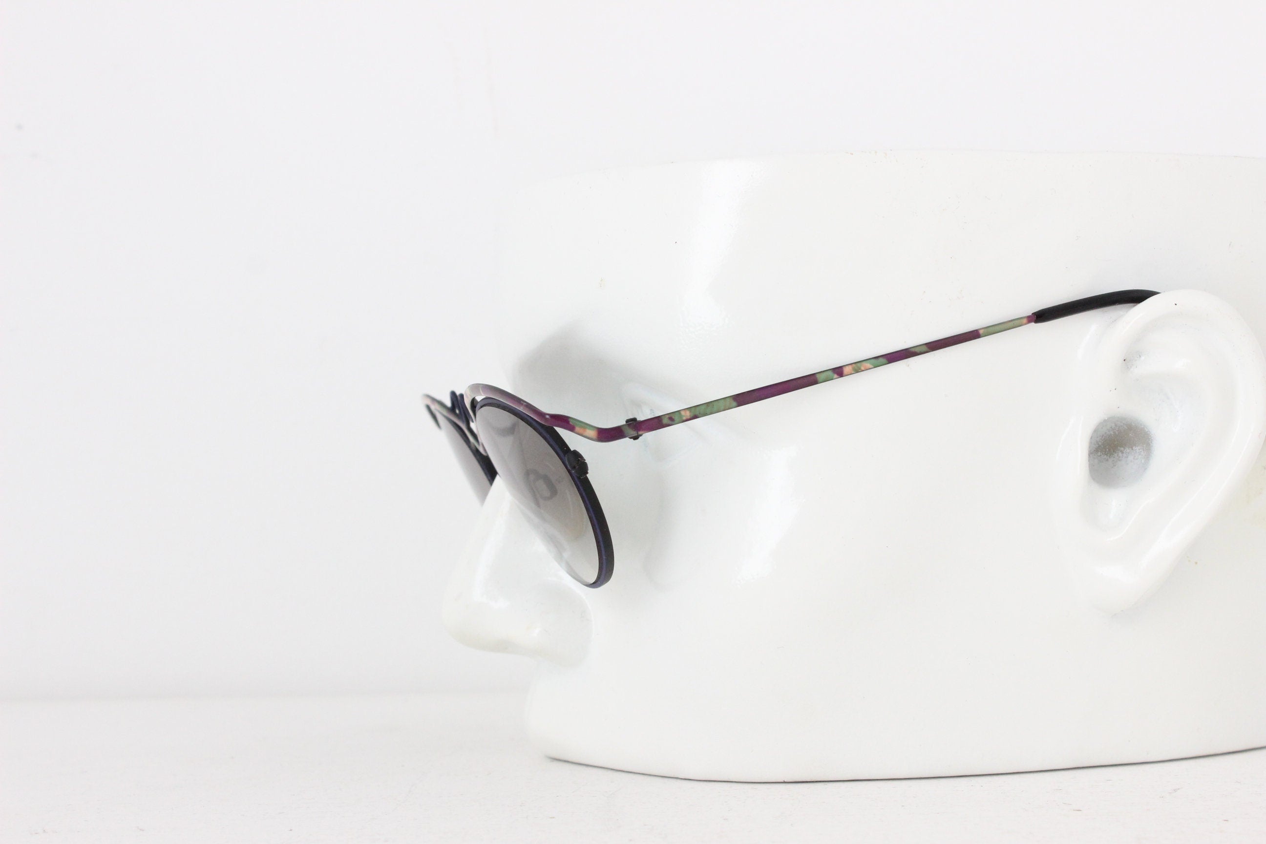 80s West German Vintage Wearable Art Squiggle Metal Sunglasses