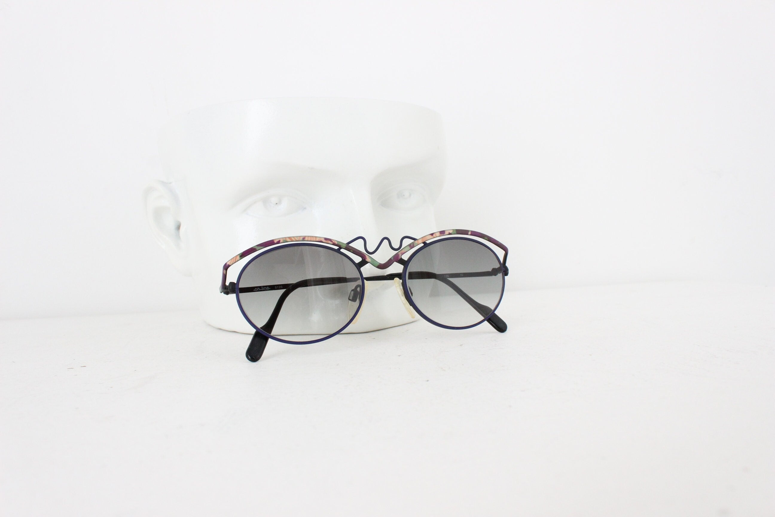 80s West German Vintage Wearable Art Squiggle Metal Sunglasses