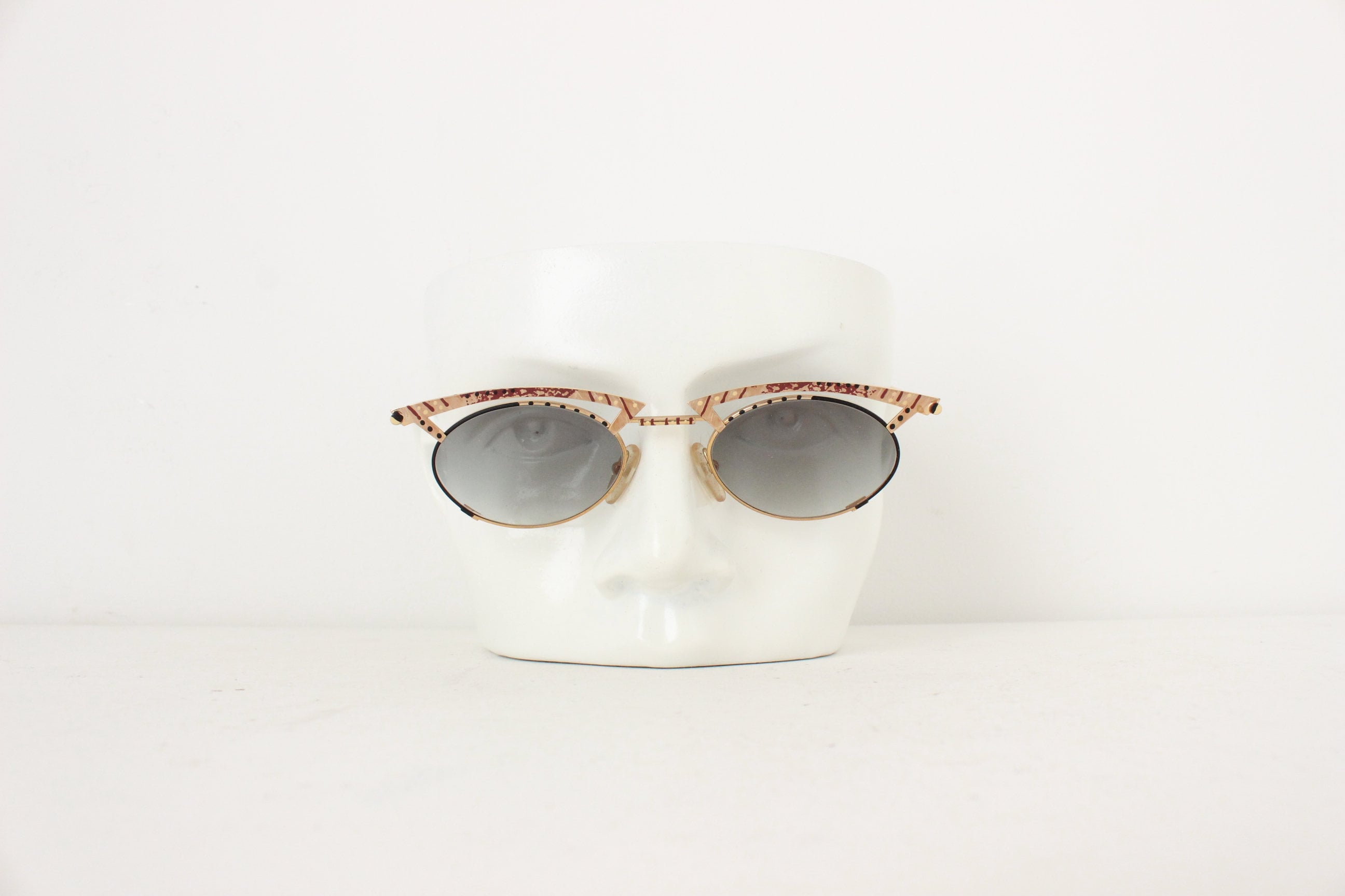 Phenomenal 1990s Work of Art, Hand Painted Italian Sunglasses by Bajazzo Lunettes