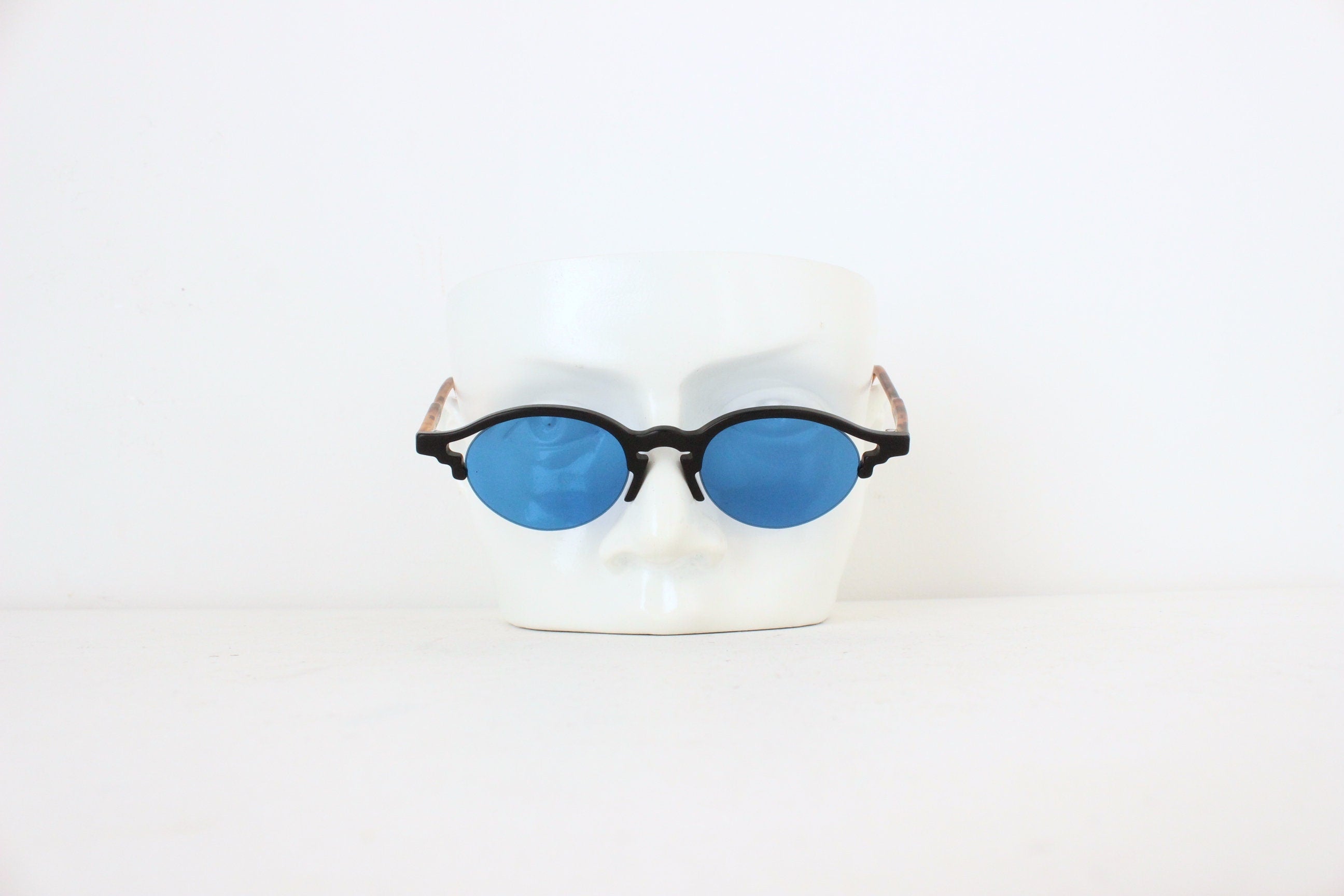 Funky 1990s Blue Lens Sunglasses by Eschenbach Germany
