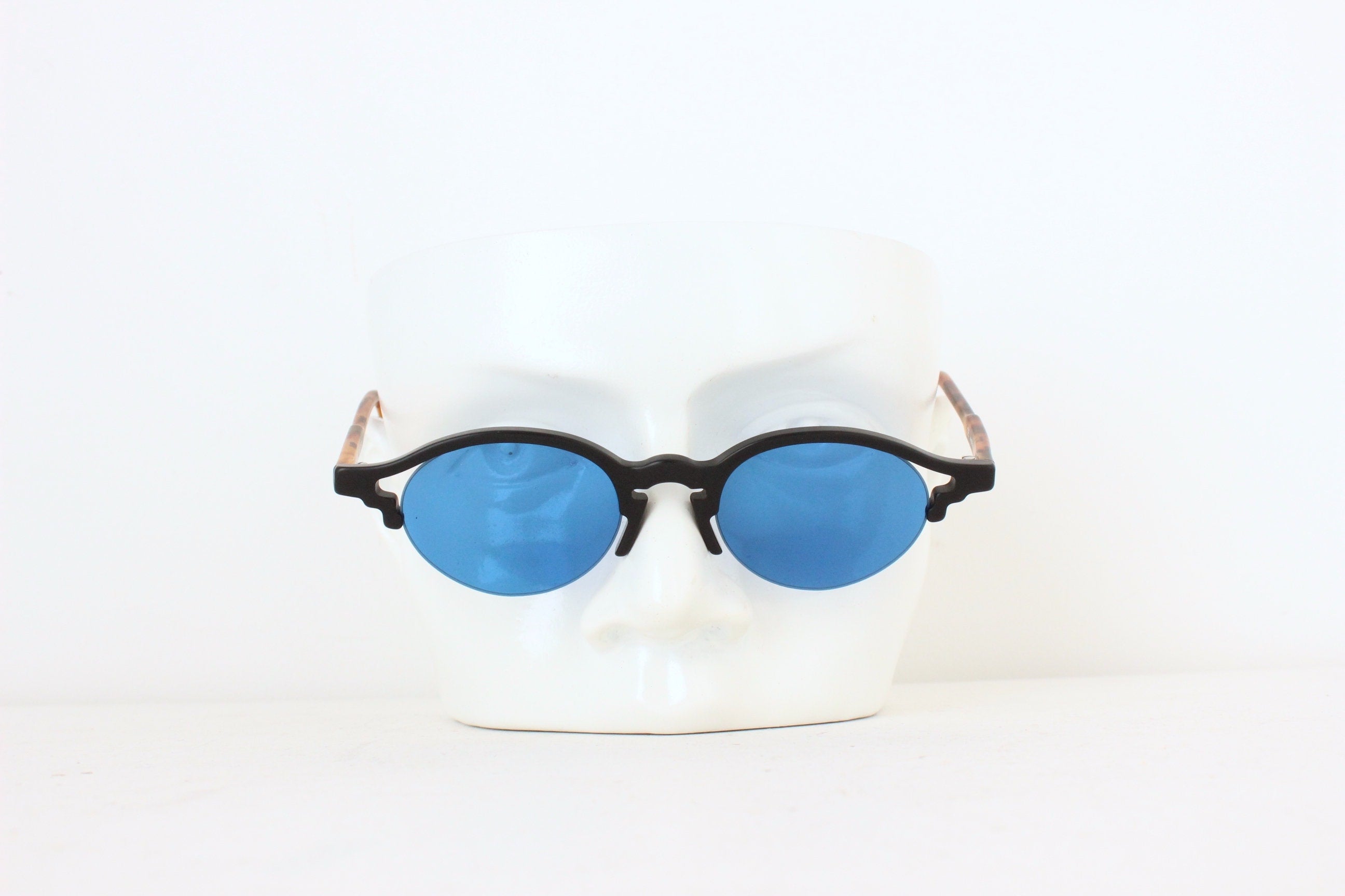 Funky 1990s Blue Lens Sunglasses by Eschenbach Germany