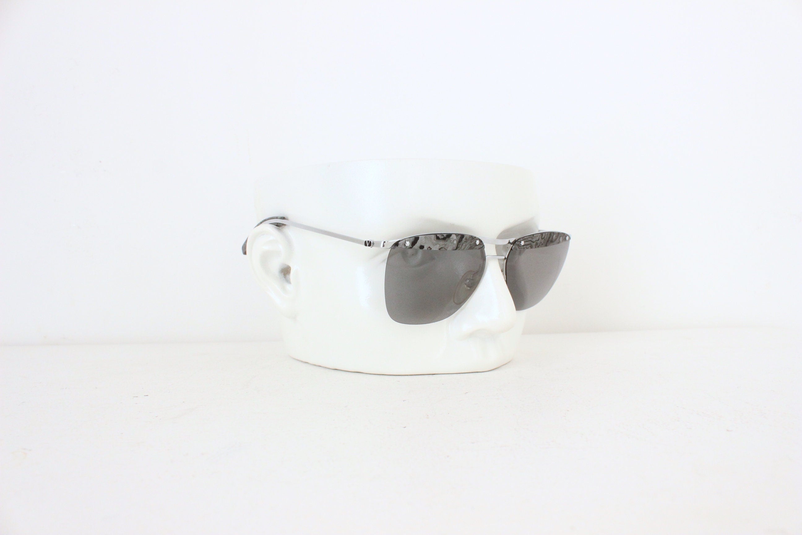 1980s VALENTNO Marble Accent Luxury Aviator Sunglasses