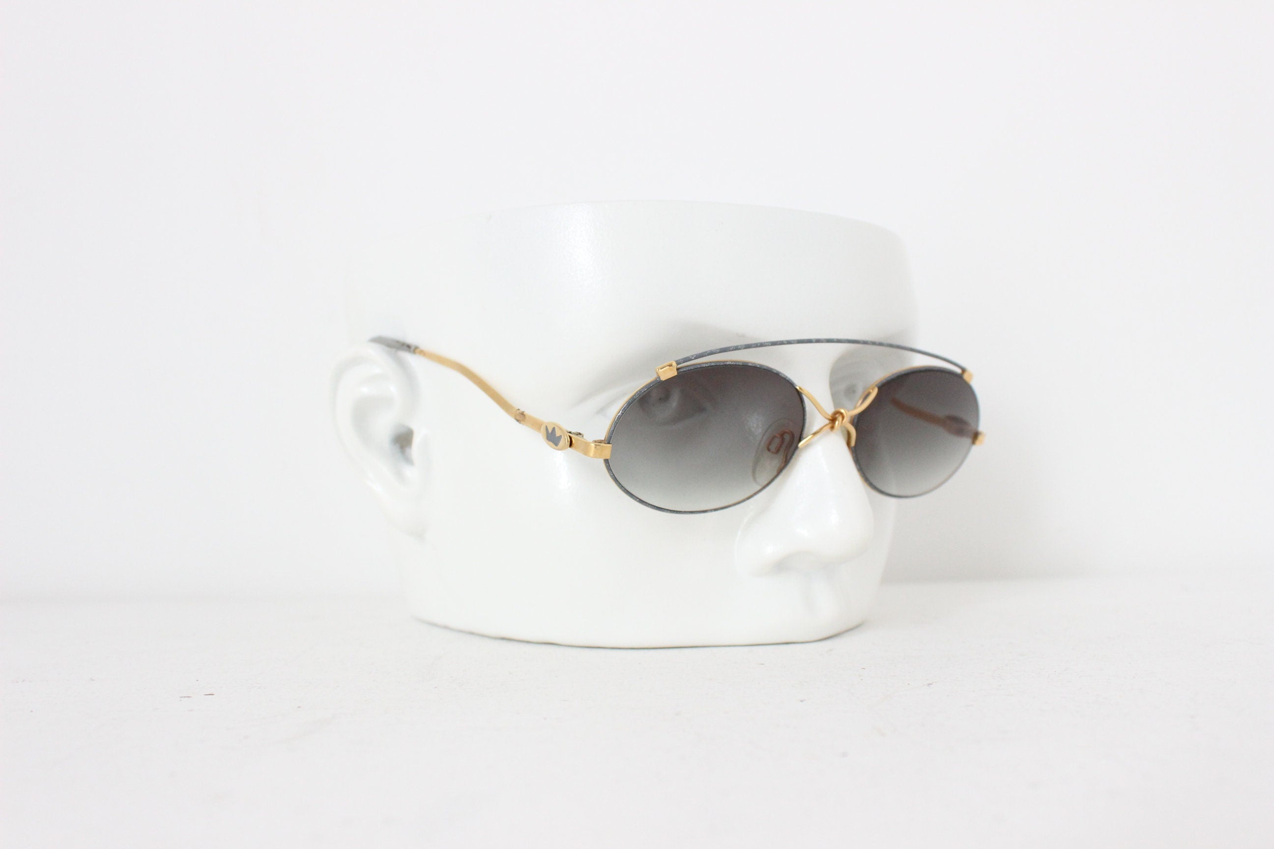 1980s Gold Plated Sculptural "Knot" Sunglasses ~ by MCS, Made in West Germany