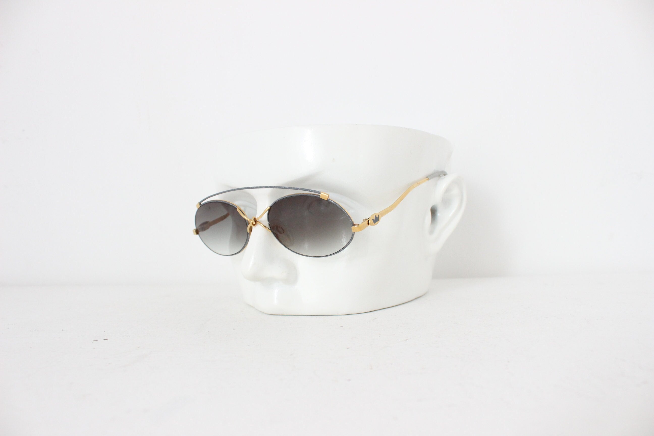 1980s Gold Plated Sculptural "Knot" Sunglasses ~ by MCS, Made in West Germany
