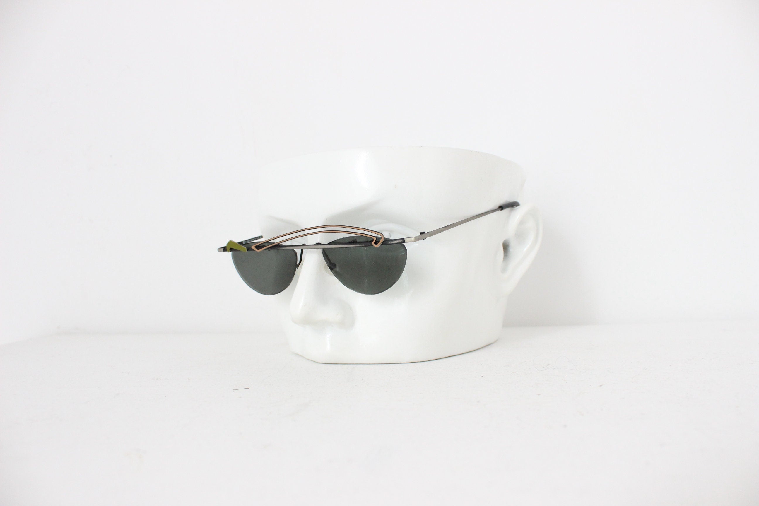 80s NEOSTYLE Germany Asymmetric Metal Art Sunglasses