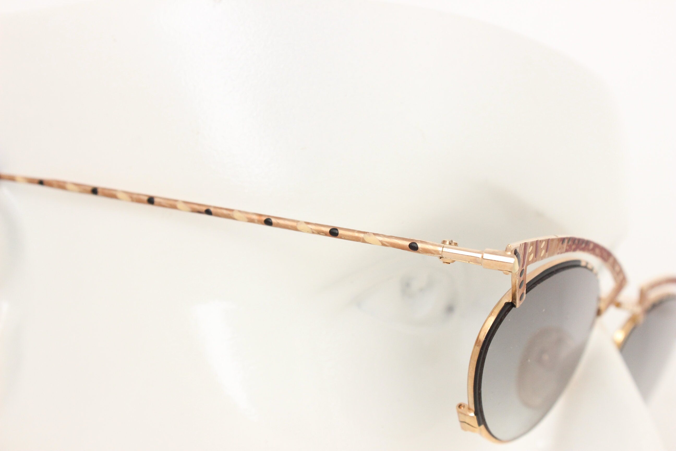 Phenomenal 1990s Work of Art, Hand Painted Italian Sunglasses by Bajazzo Lunettes