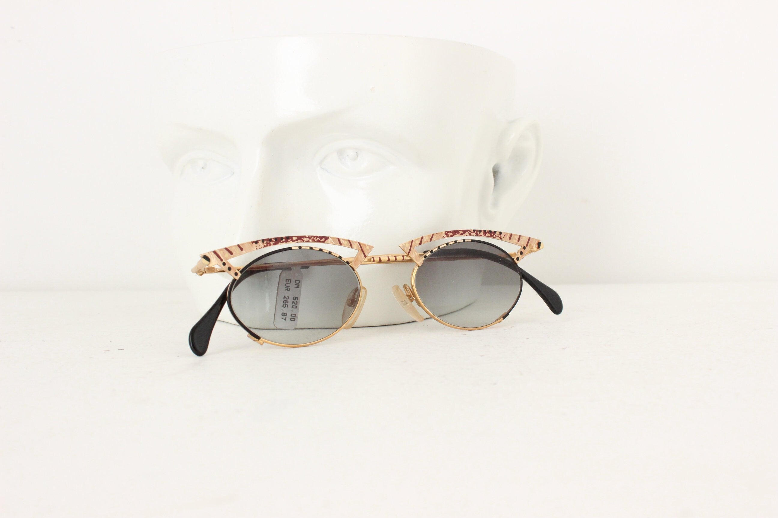 Phenomenal 1990s Work of Art, Hand Painted Italian Sunglasses by Bajazzo Lunettes