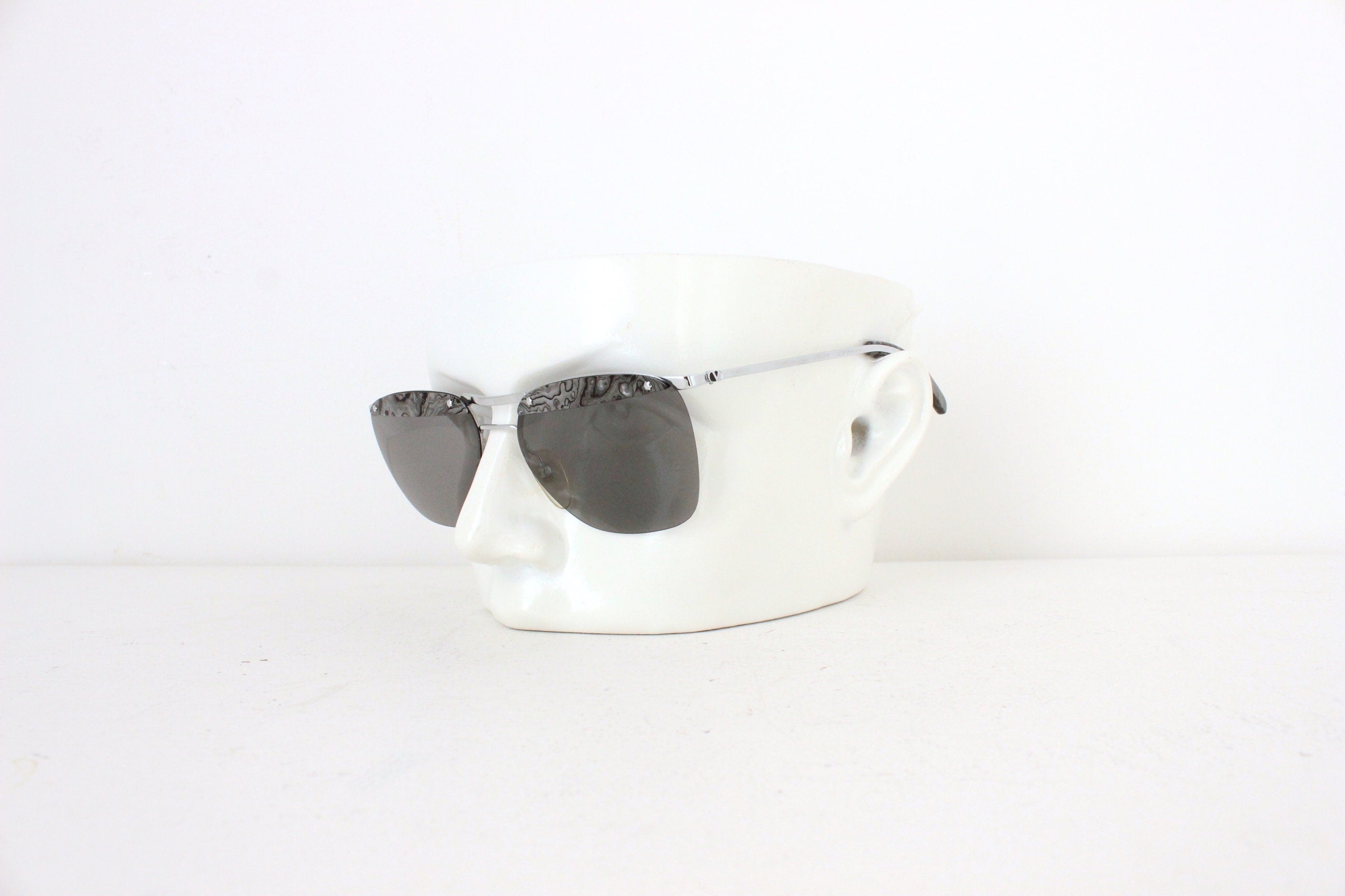 1980s VALENTNO Marble Accent Luxury Aviator Sunglasses