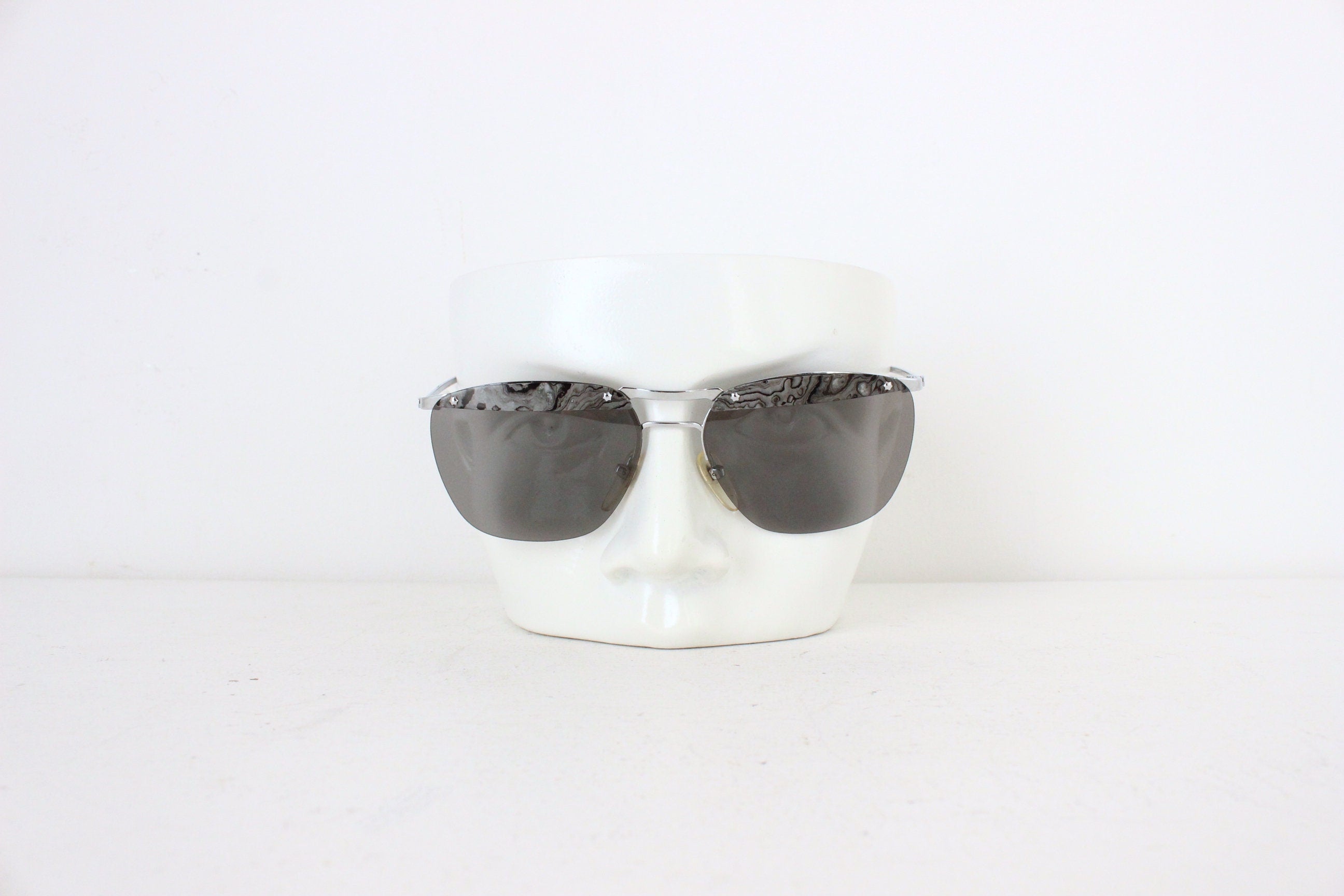 1980s VALENTNO Marble Accent Luxury Aviator Sunglasses