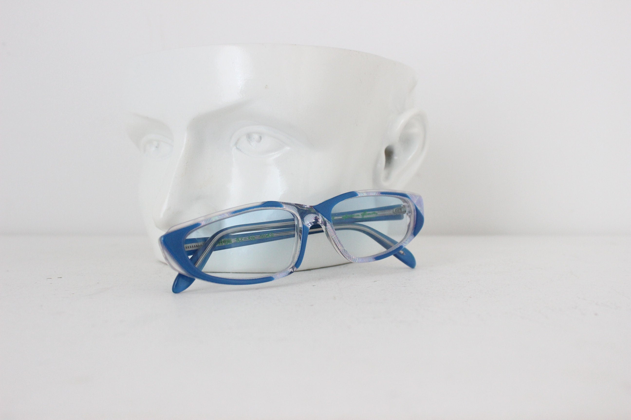 Wild 1980s French Vintage Blue Cat Eyes