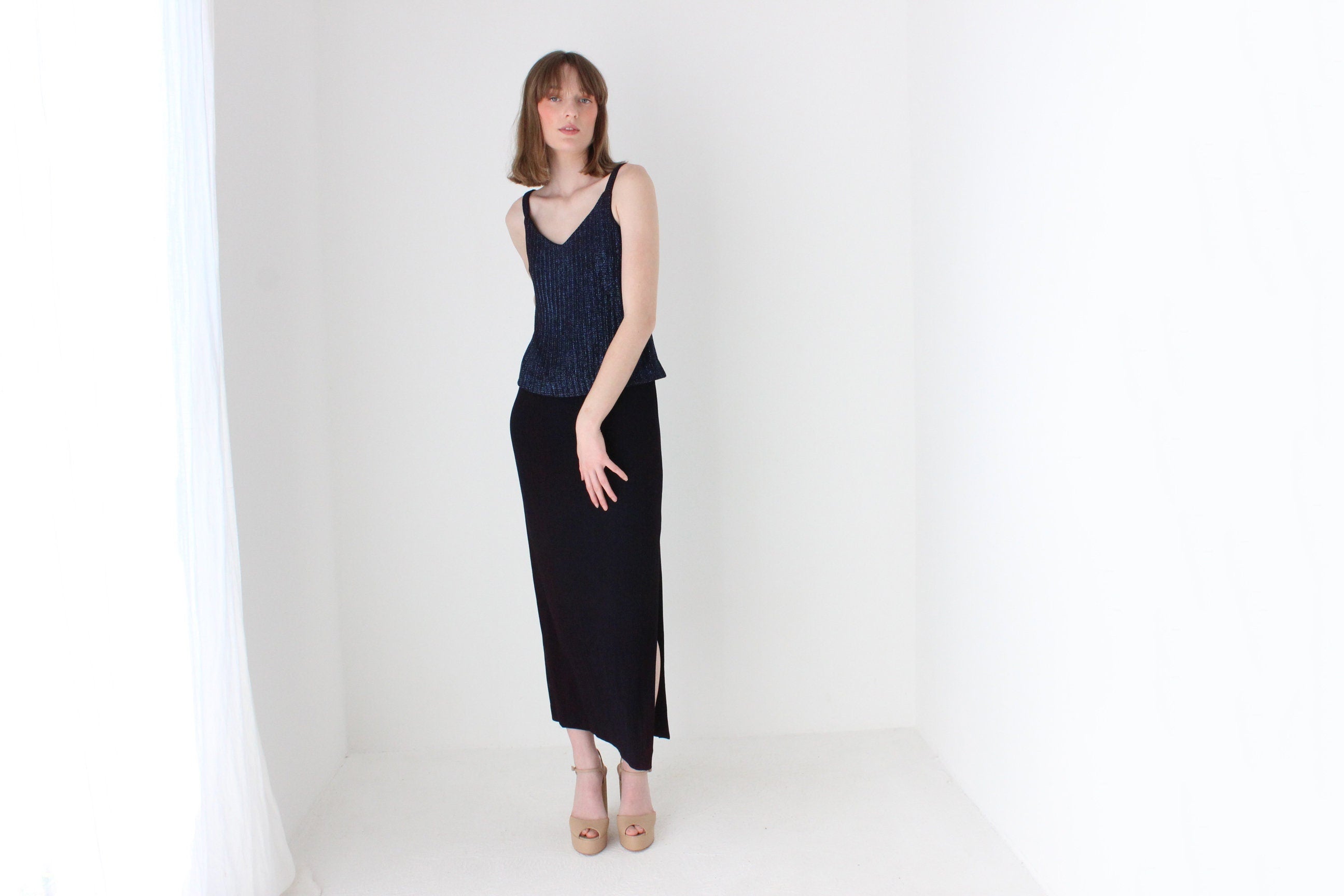 Slinky 90s Lurex Minimal Party Dress