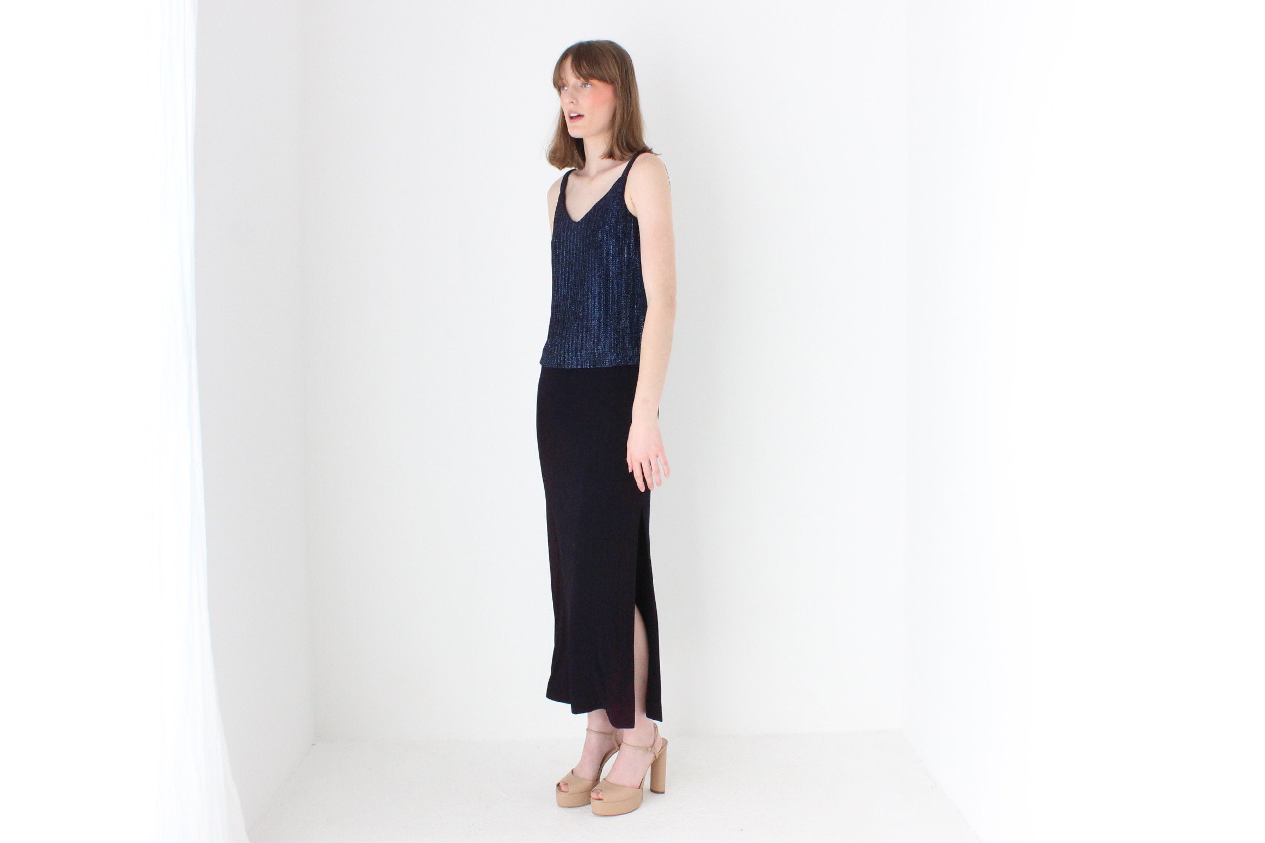 Slinky 90s Lurex Minimal Party Dress