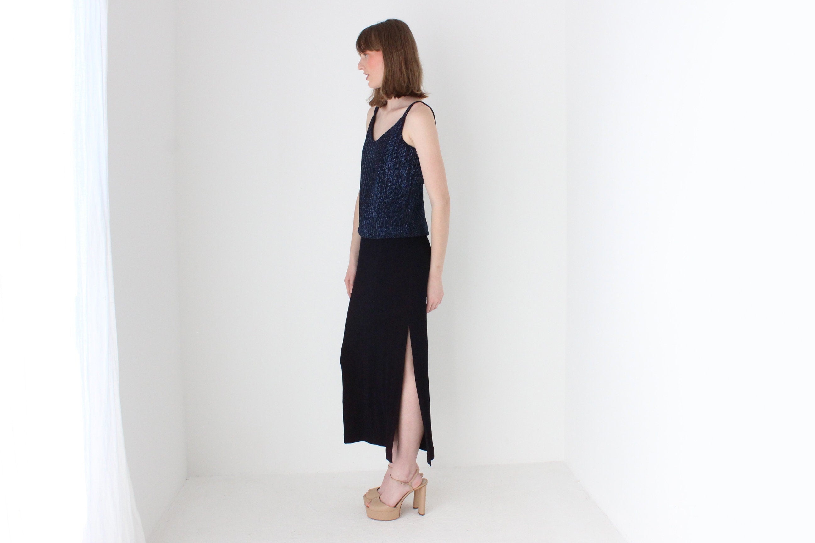 Slinky 90s Lurex Minimal Party Dress