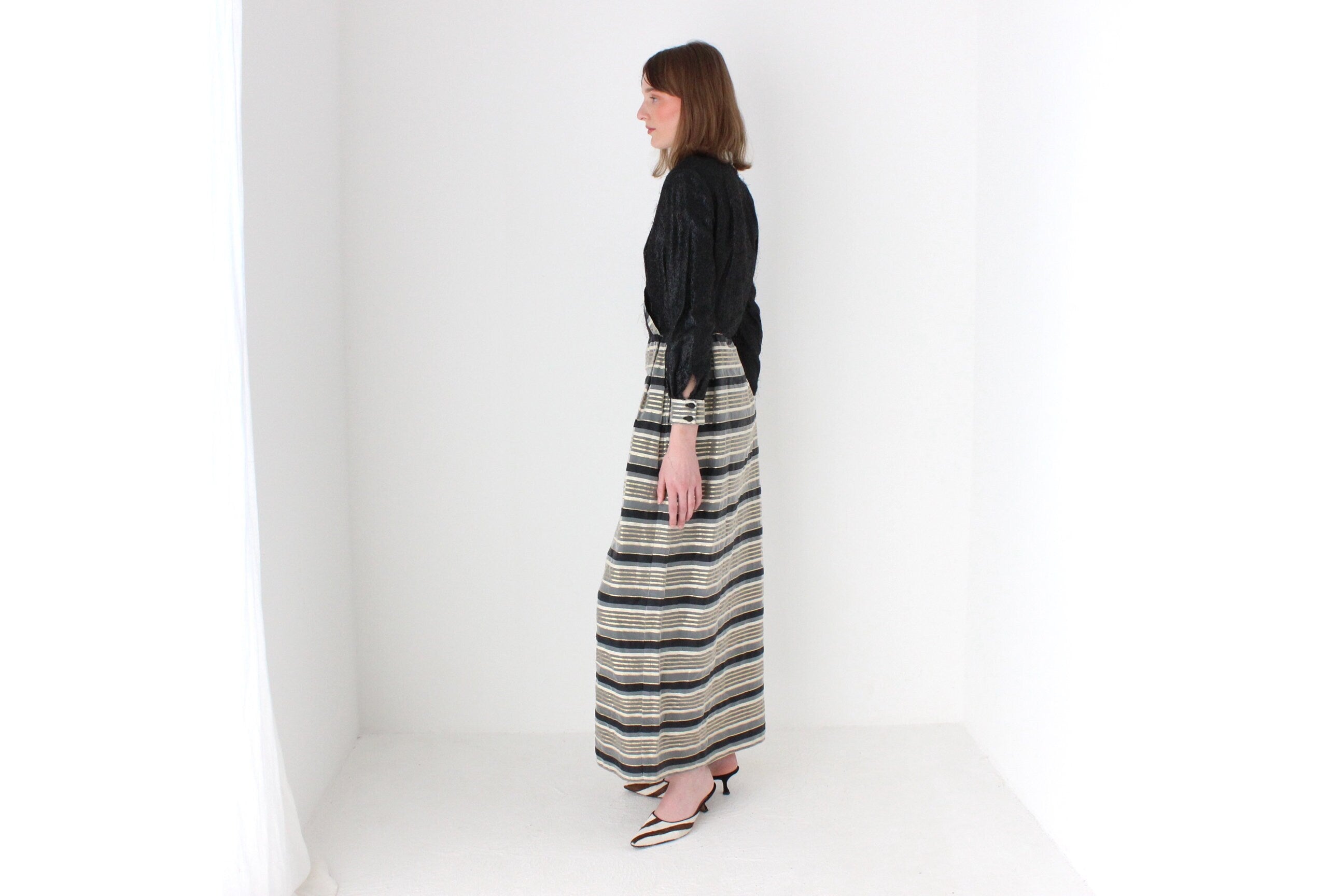Wild 70s Hand Made Metallic Hostess Cocktail Dress