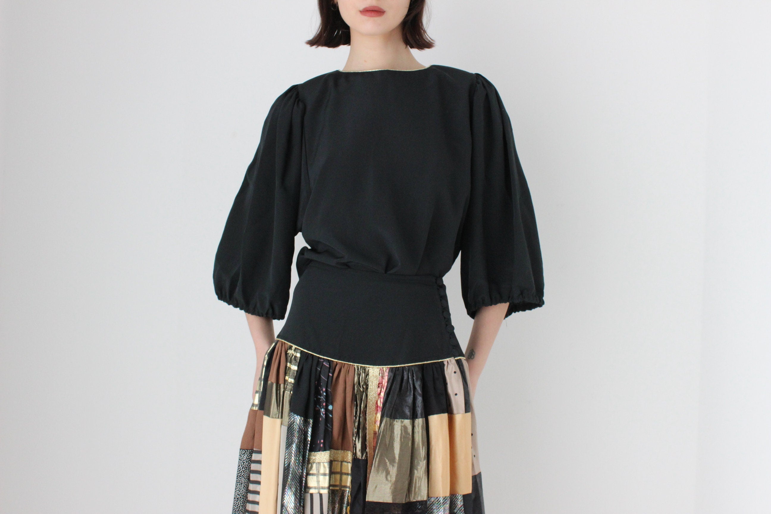 Fabulous 80s Patchwork Matching Skirt & Top Set