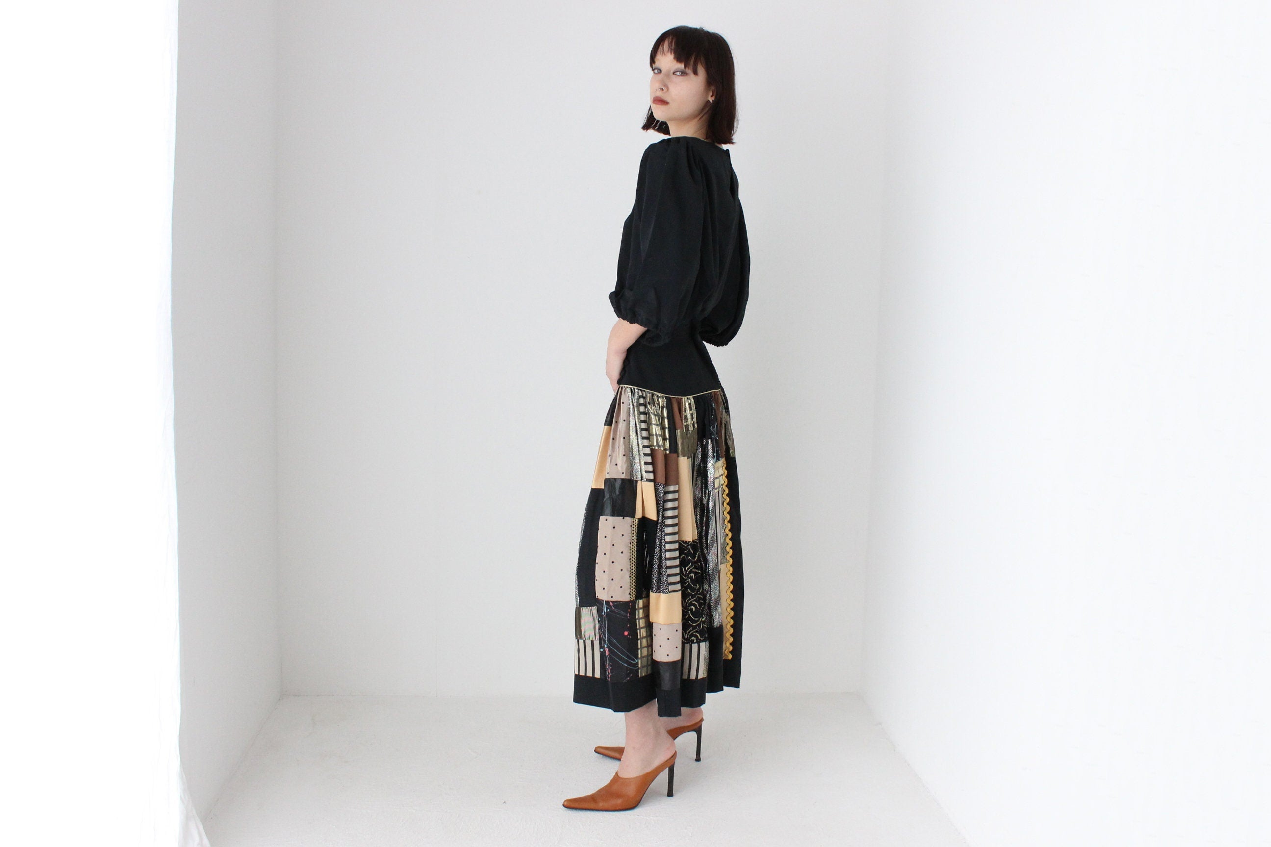 Fabulous 80s Patchwork Matching Skirt & Top Set