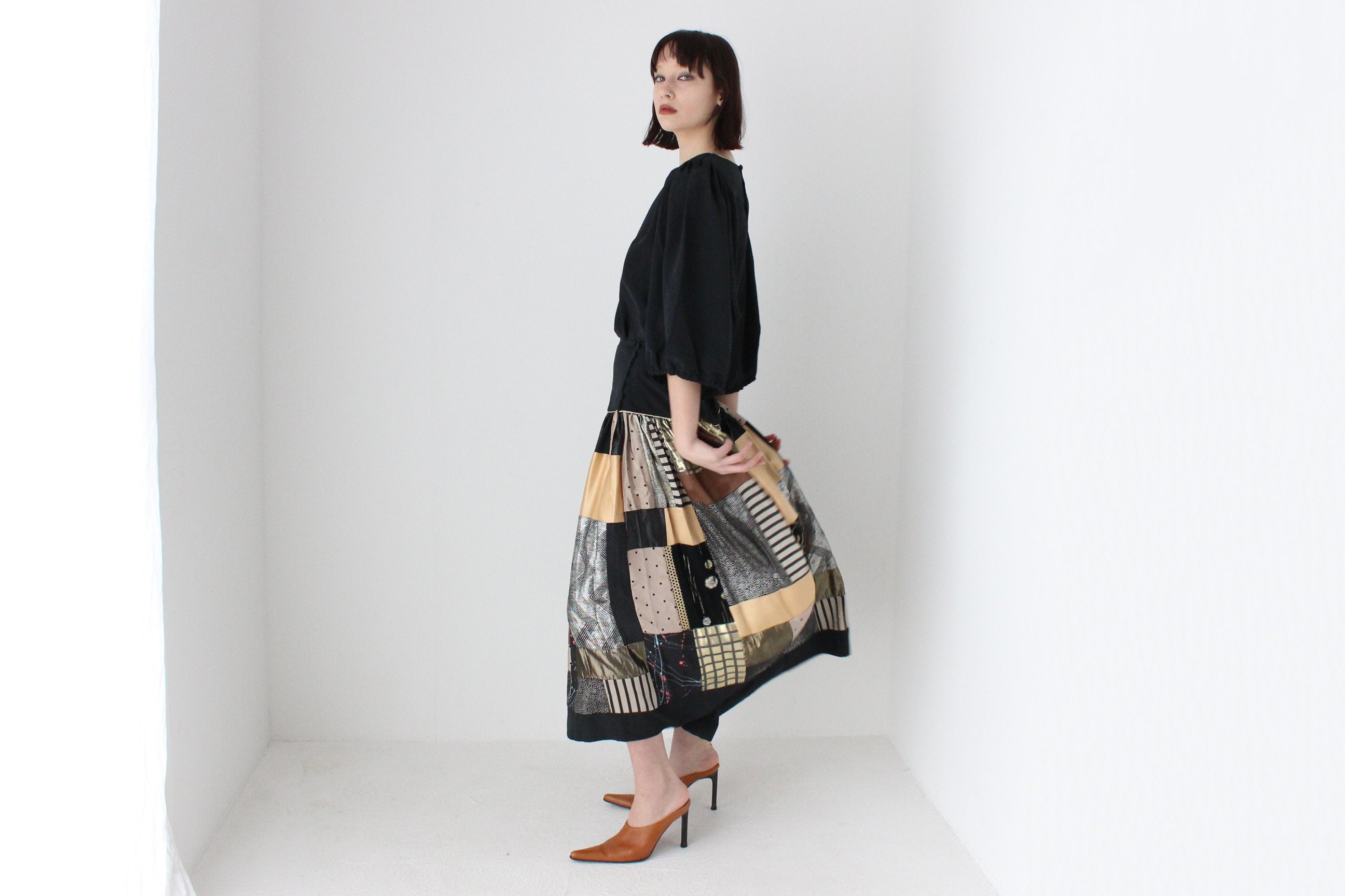 Fabulous 80s Patchwork Matching Skirt & Top Set