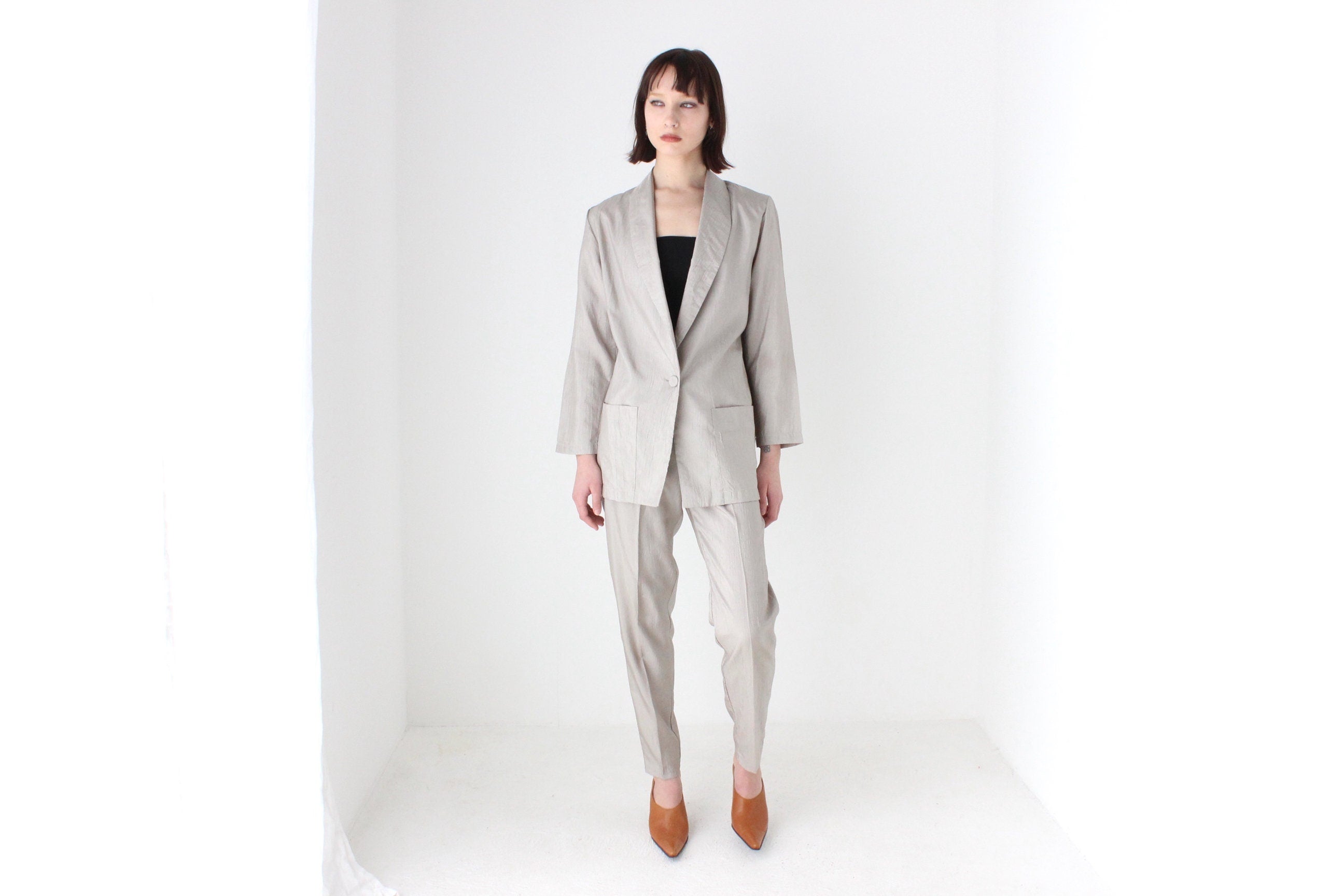 80s Lightweight Parachute Two Piece Pant Suit