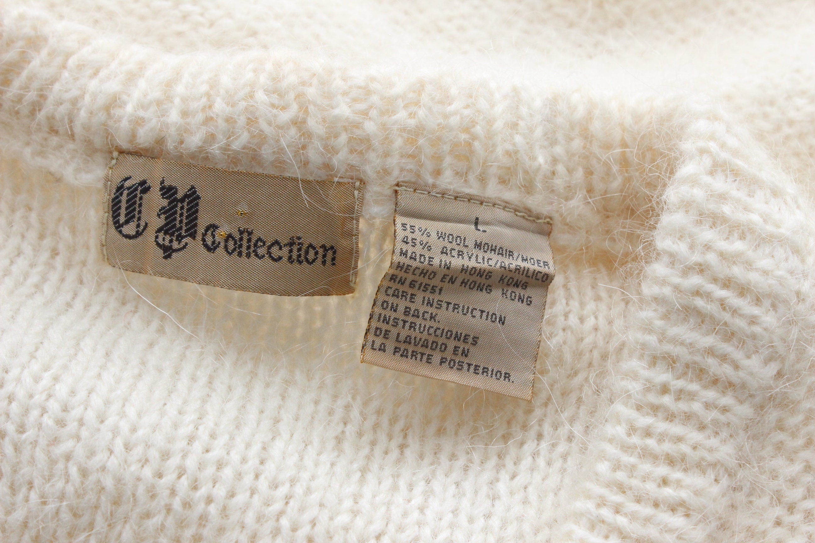 80s Mohair Blend V Neck Sweater Dress