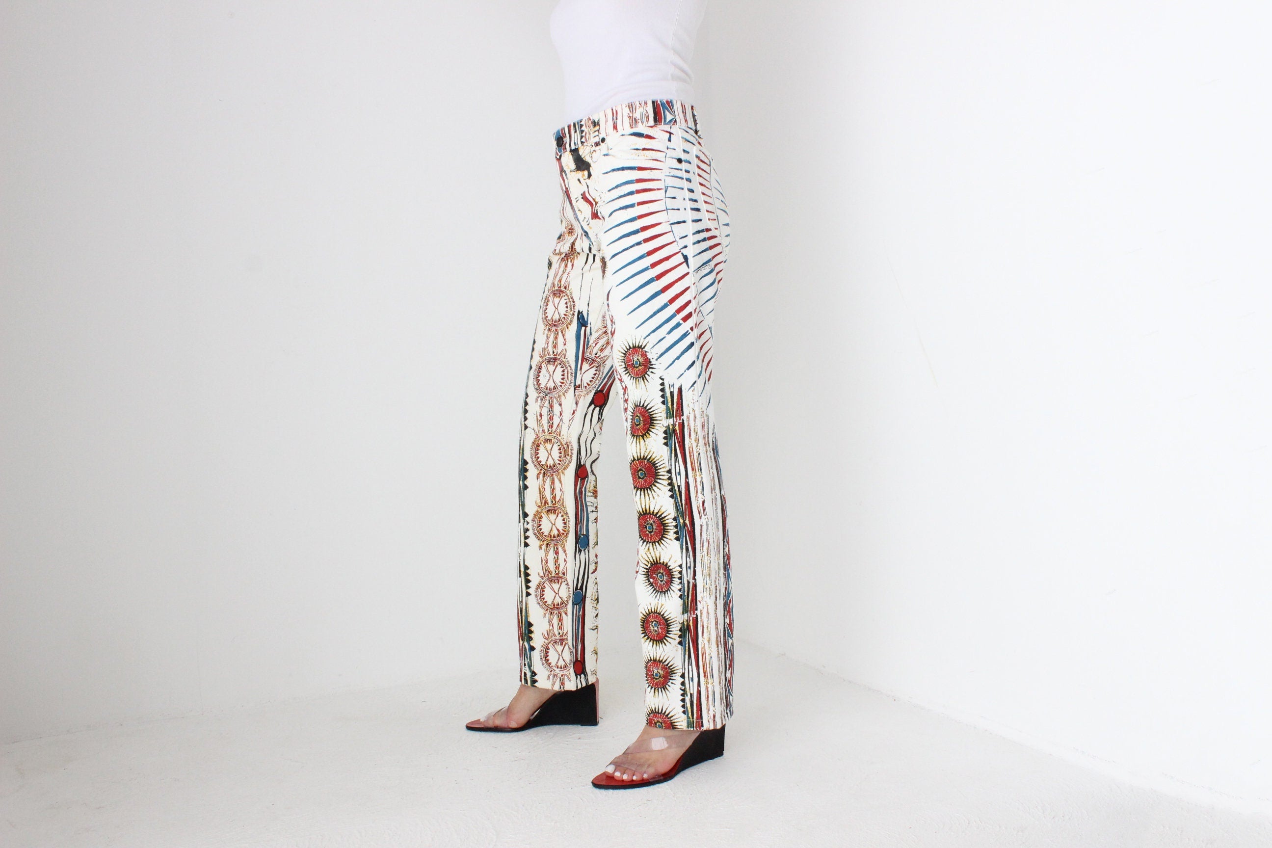 Y2K Roberto Cavalli Ancient Cave Art Straight Leg Jeans - Unisex