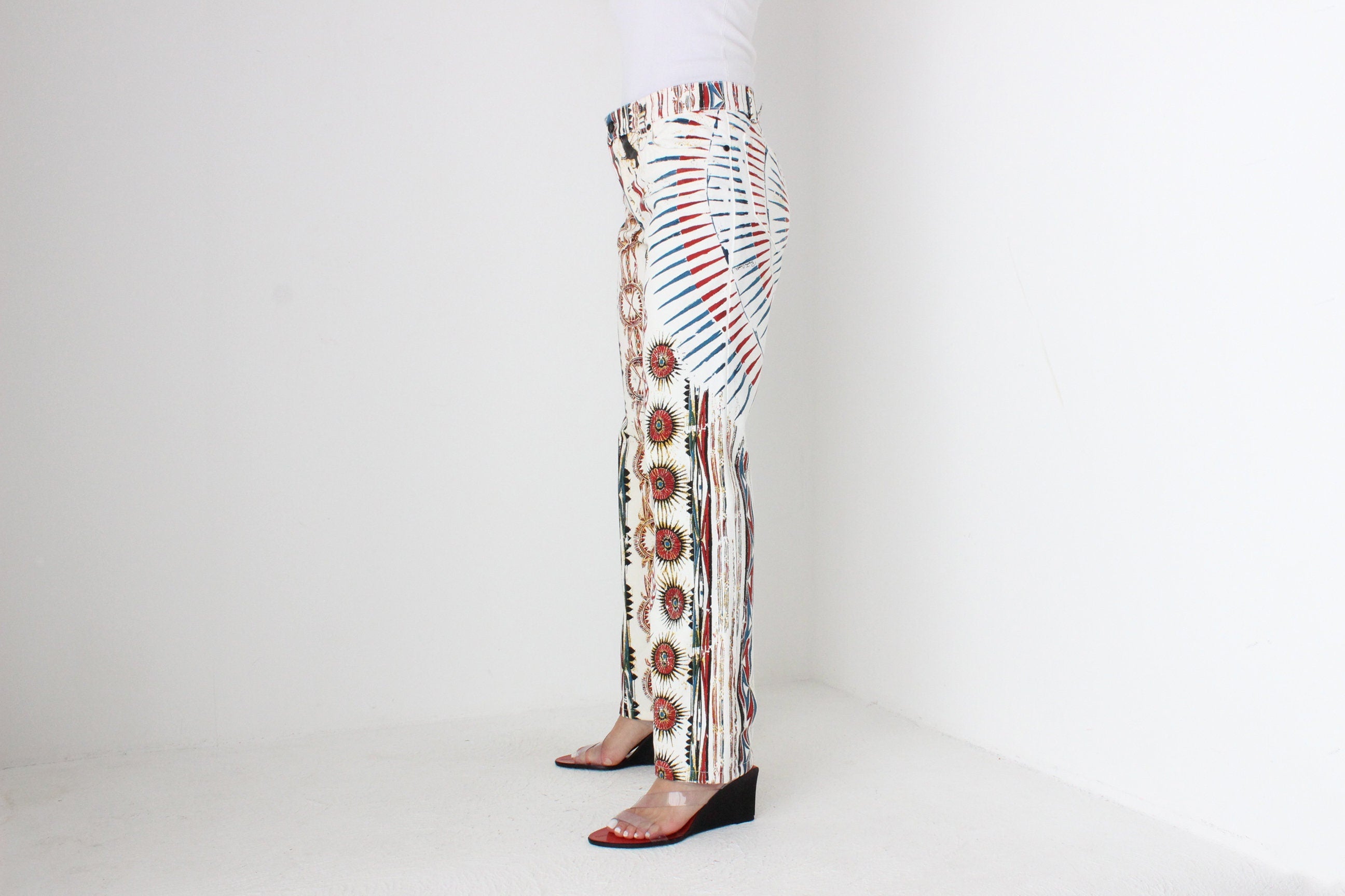 Y2K Roberto Cavalli Ancient Cave Art Straight Leg Jeans - Unisex