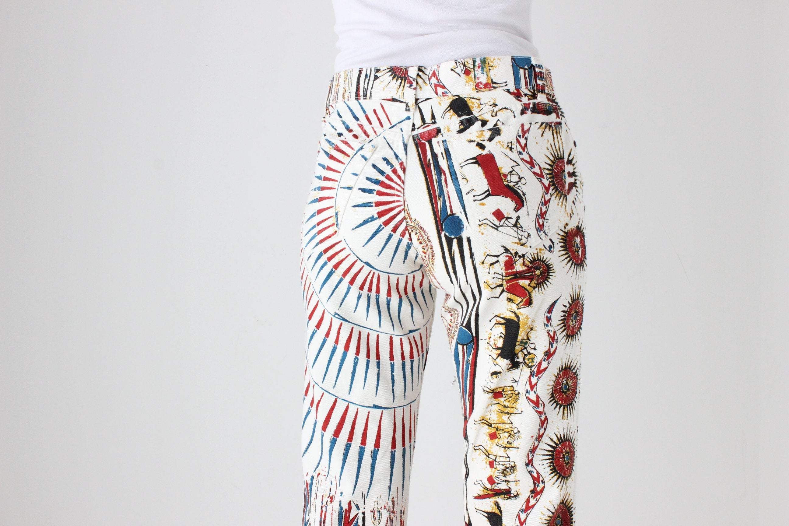 Y2K Roberto Cavalli Ancient Cave Art Straight Leg Jeans - Unisex