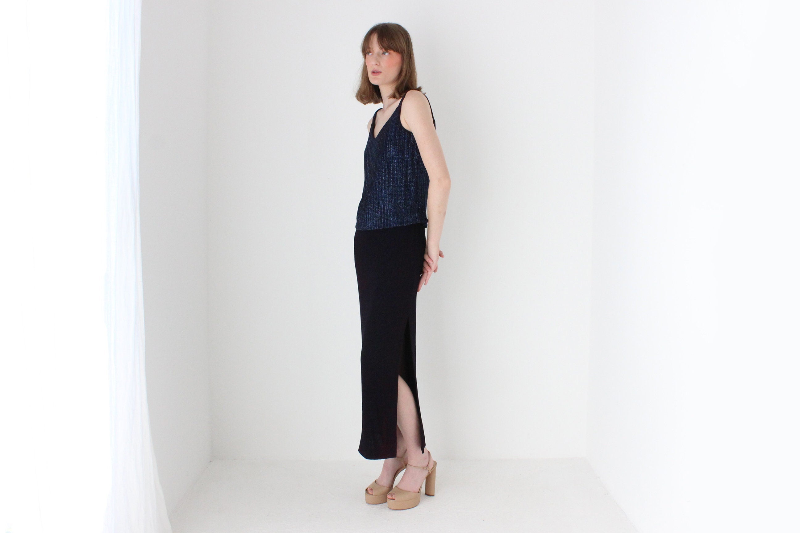 Slinky 90s Lurex Minimal Party Dress