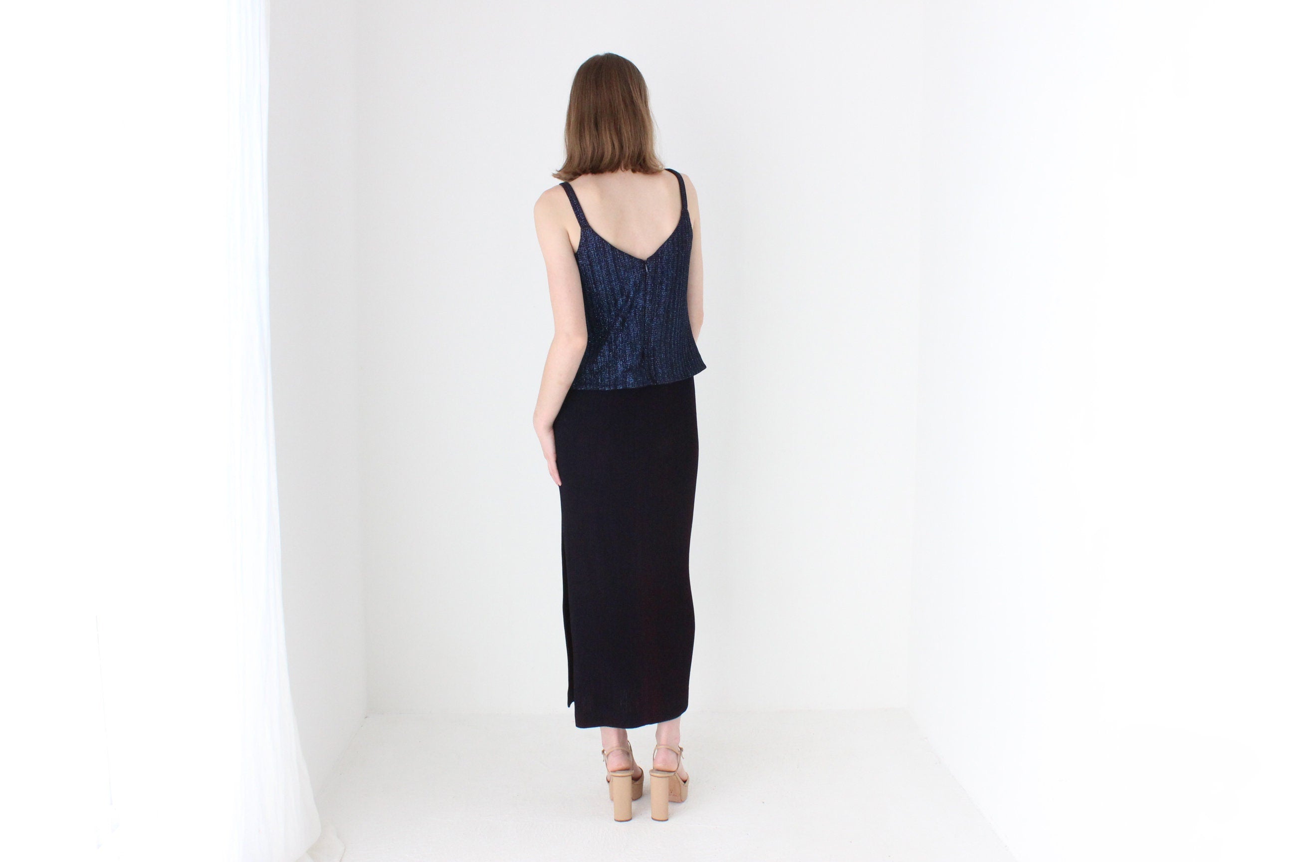 Slinky 90s Lurex Minimal Party Dress