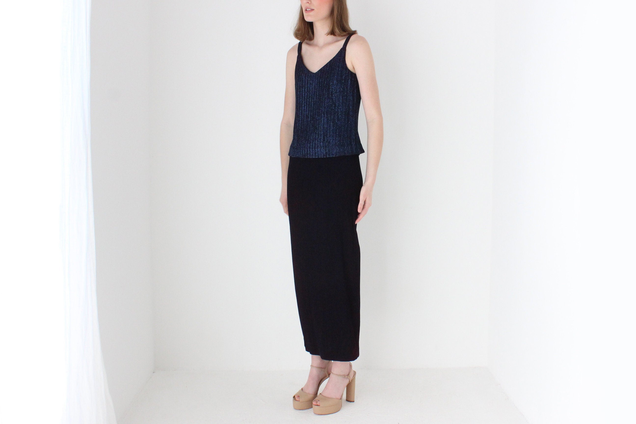 Slinky 90s Lurex Minimal Party Dress