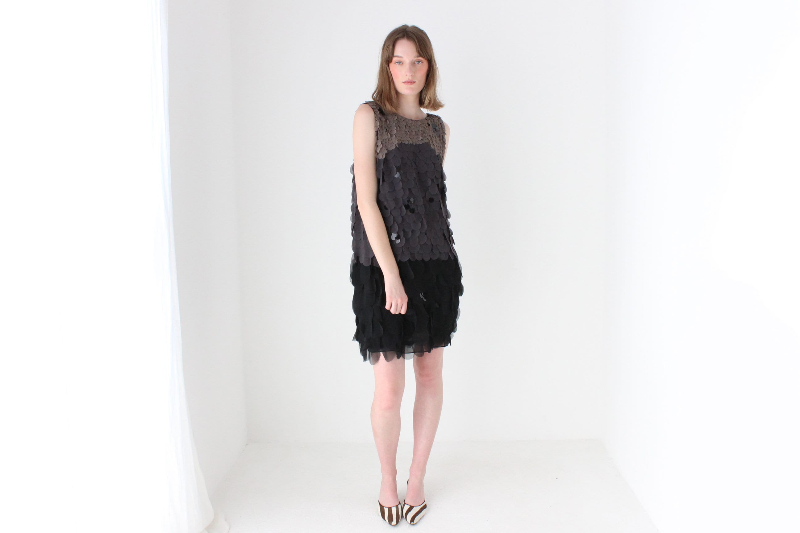 Y2K Roberto Cavalli Silk Disc Textured Cocktail Dress