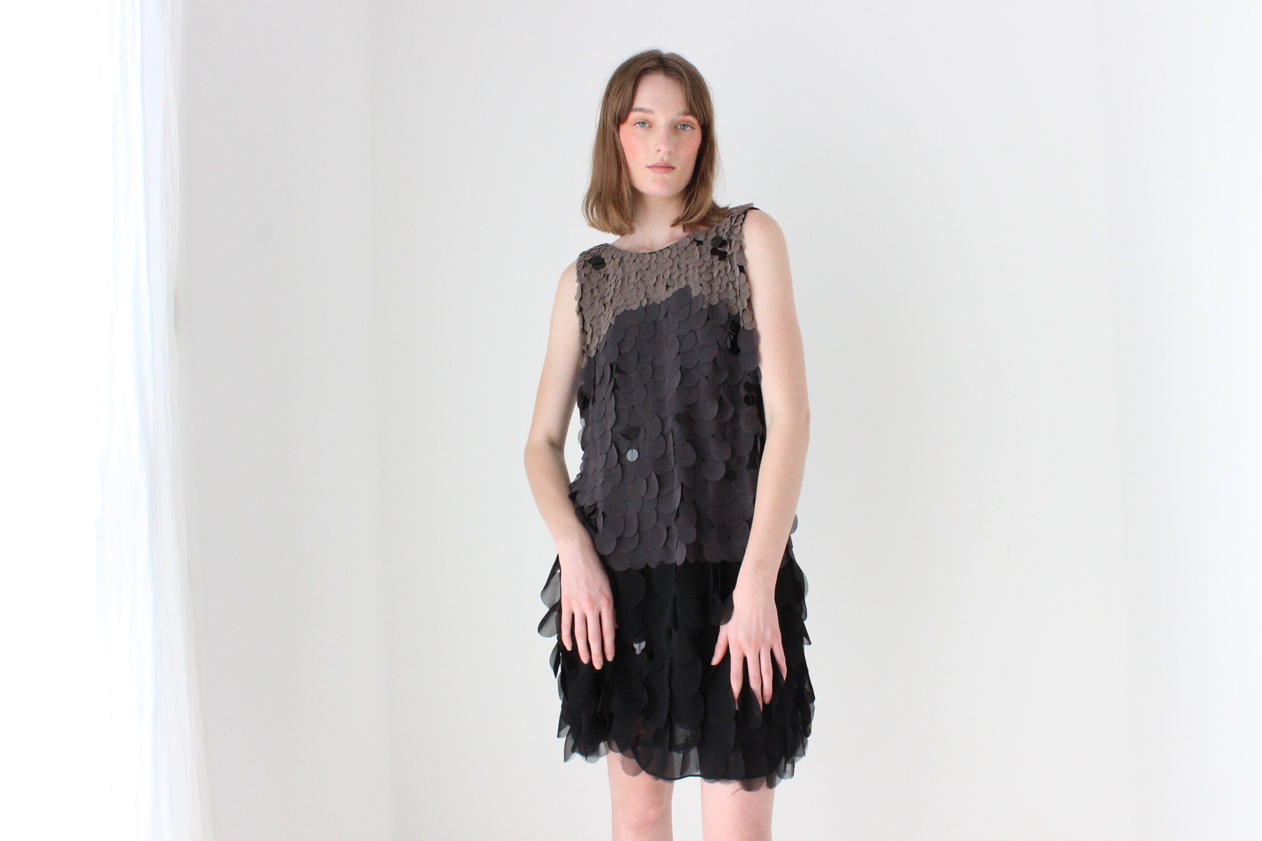 Y2K Roberto Cavalli Silk Disc Textured Cocktail Dress