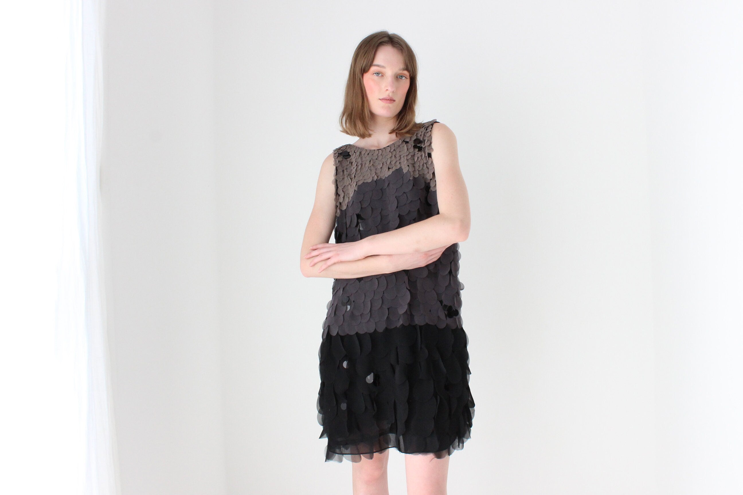 Y2K Roberto Cavalli Silk Disc Textured Cocktail Dress