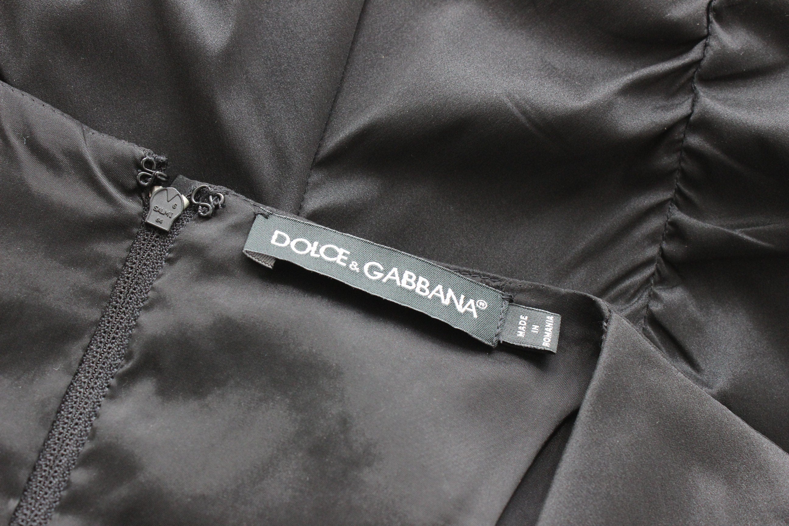 90s DOLCE & GABBANA Sexy Ruched Square Neck Cocktail Dress