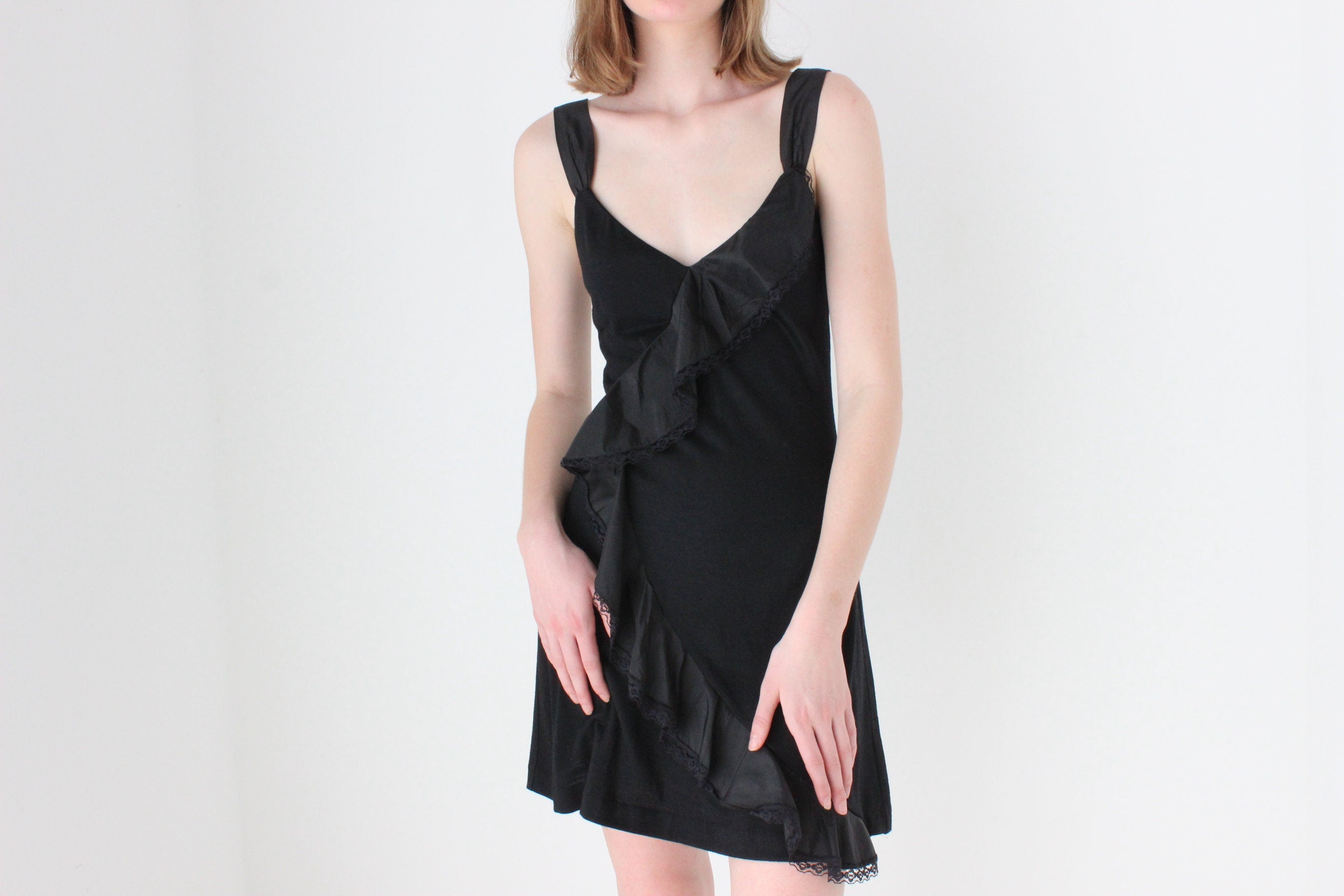 Y2K Bettina Liano Wool & Silk Sassy Black Mini
