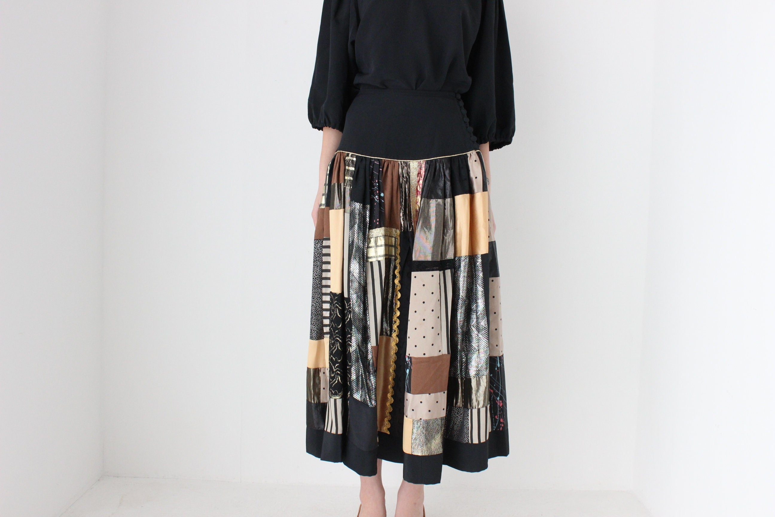 Fabulous 80s Patchwork Matching Skirt & Top Set