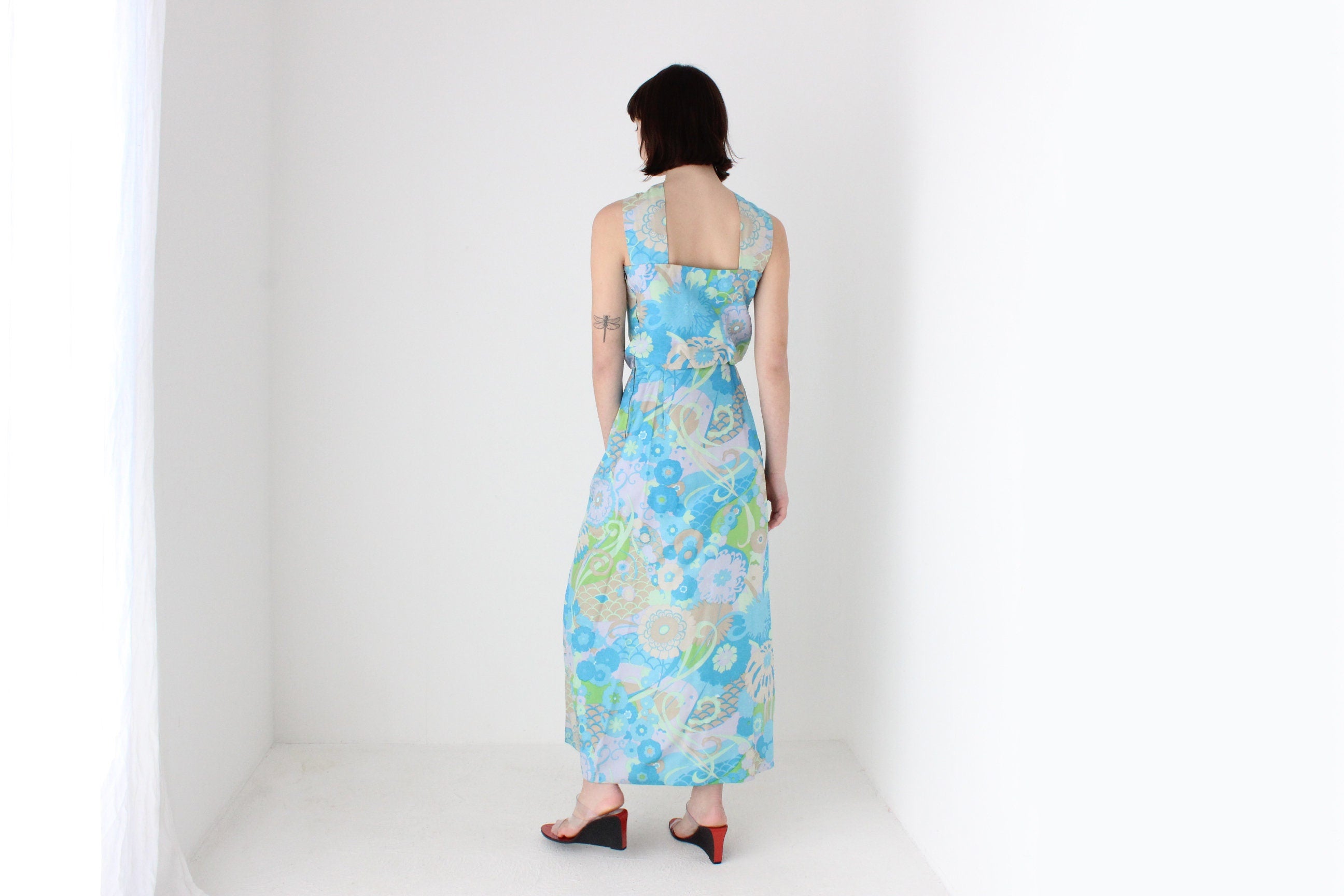 1960s Pure Silk Custom Made Cruise Dress