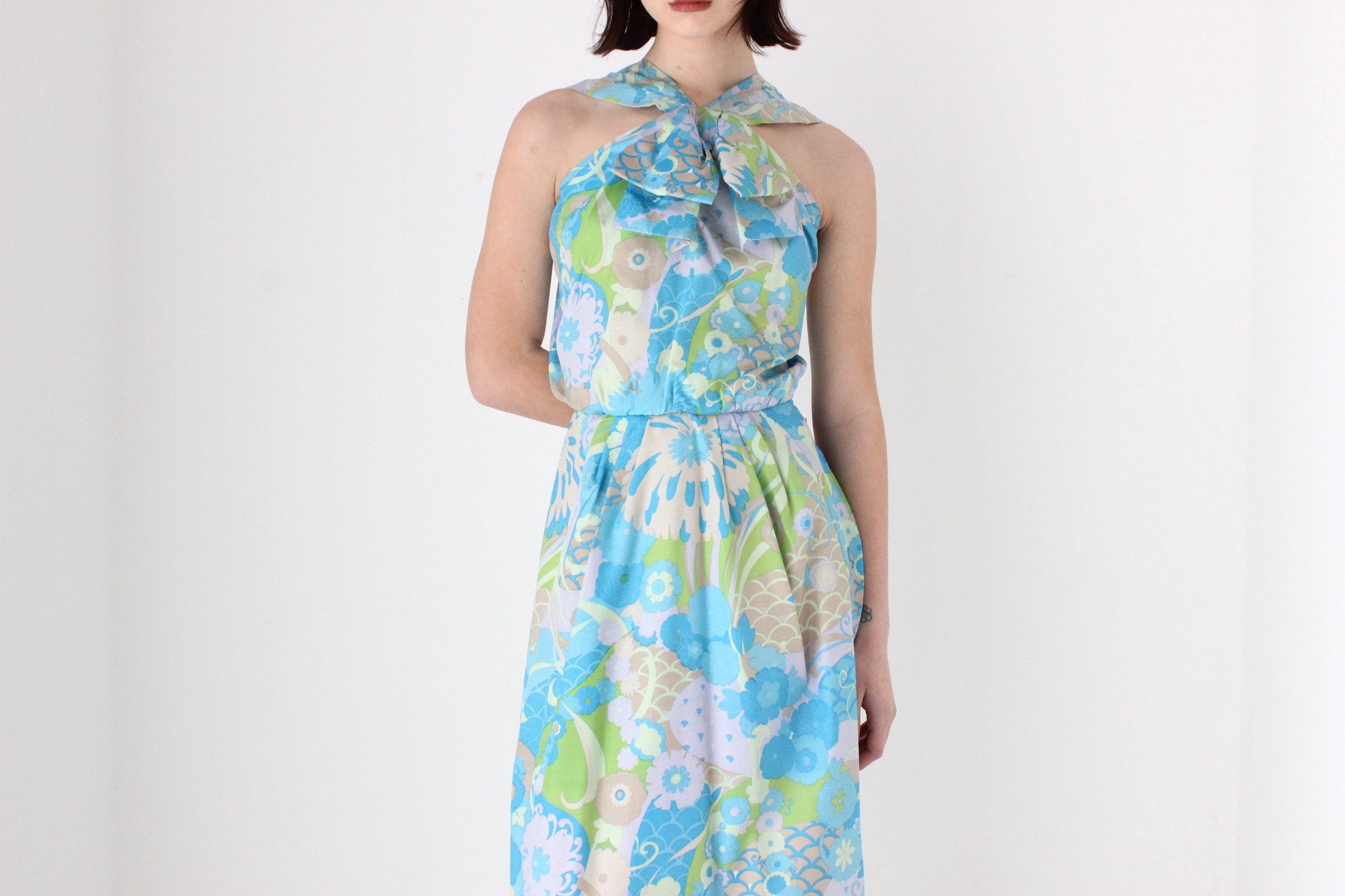 1960s Pure Silk Custom Made Cruise Dress