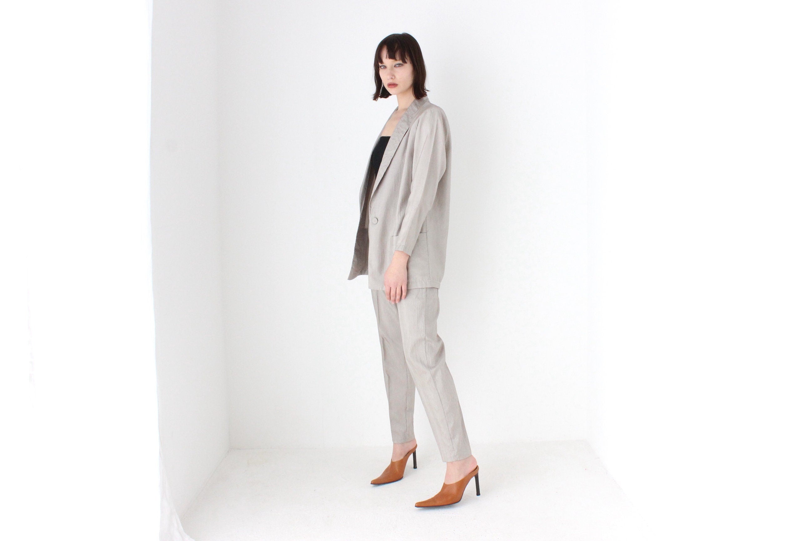 80s Lightweight Parachute Two Piece Pant Suit