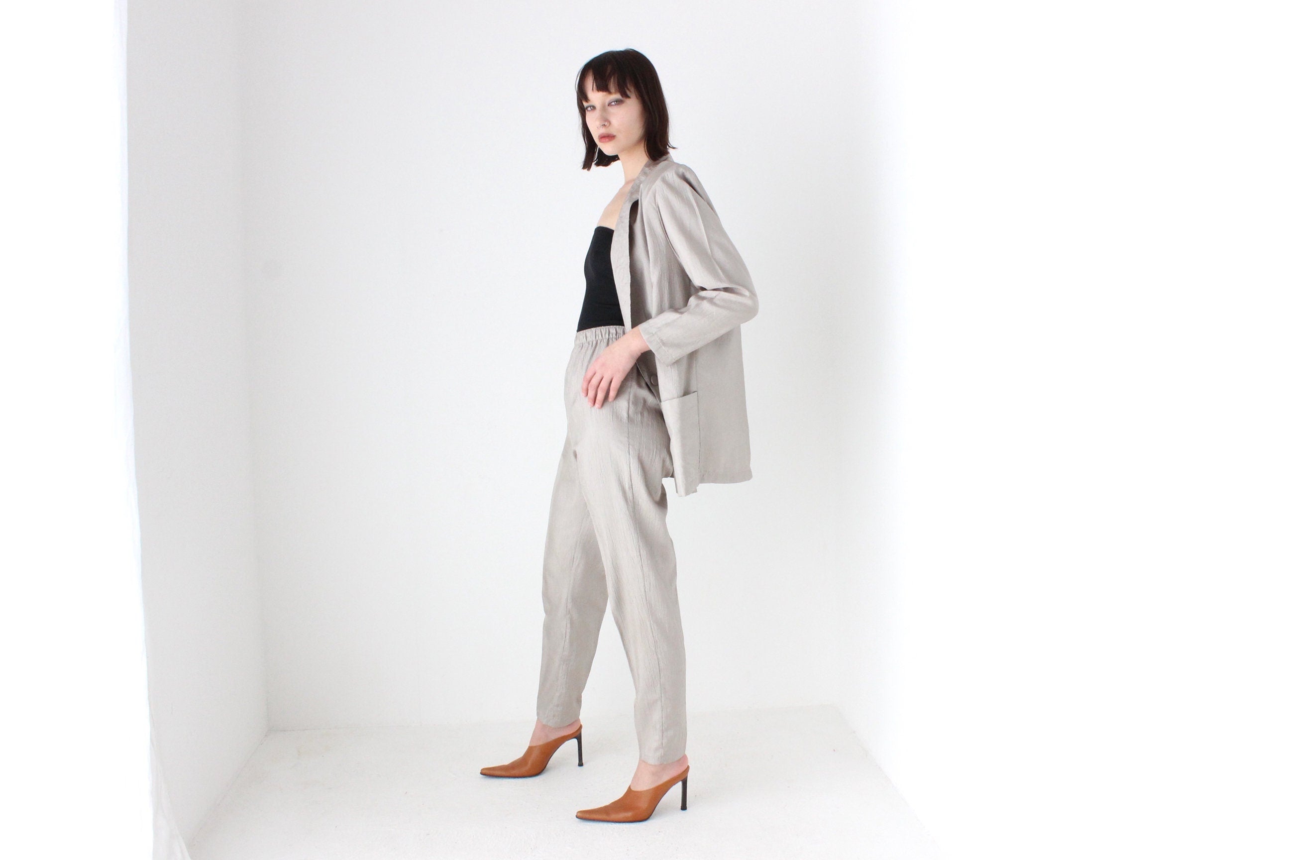 80s Lightweight Parachute Two Piece Pant Suit